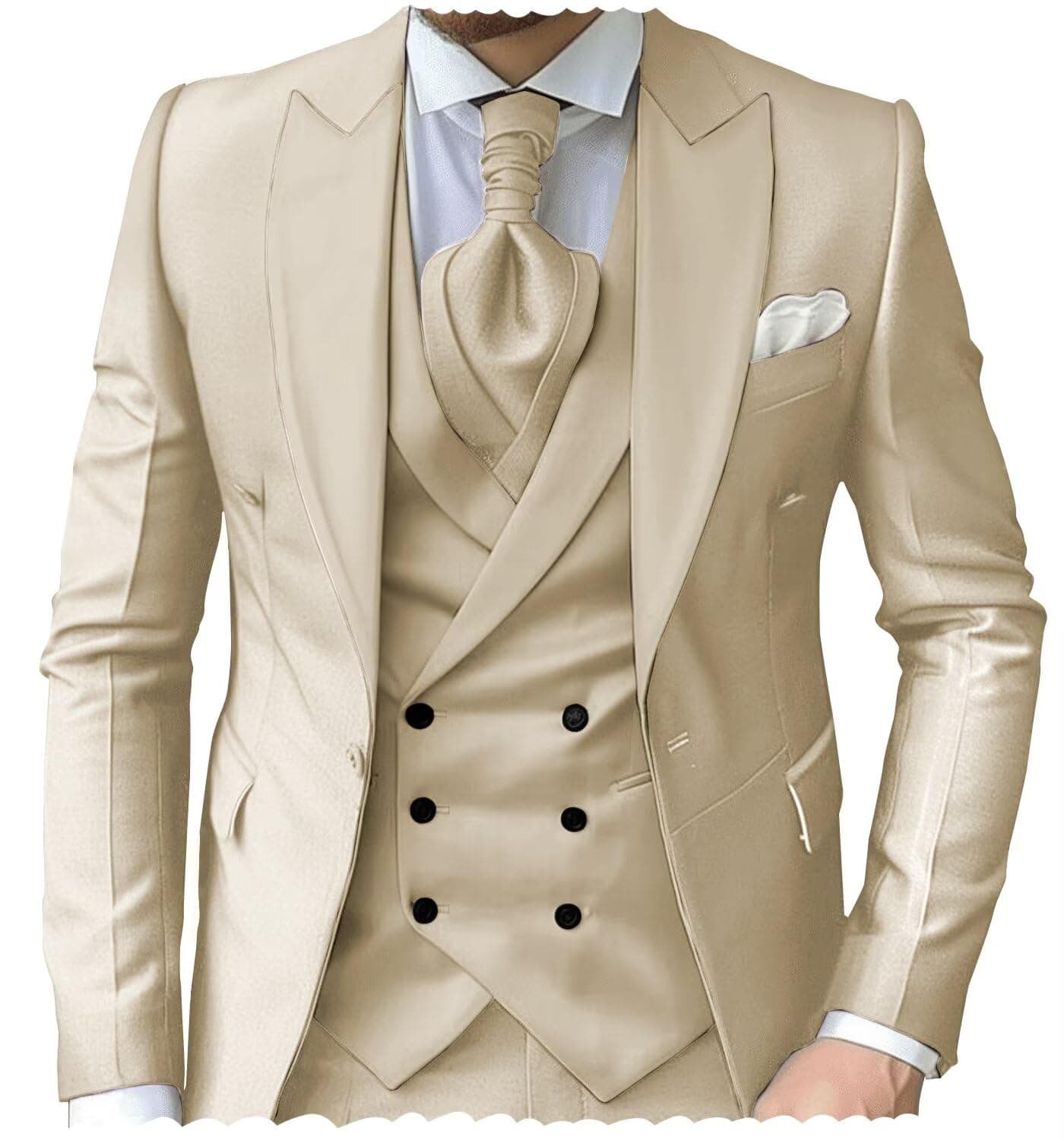 Mens 3 Piece Suits for Men Slim Fit Wedding Tuxedo Suit Fashion Formal
