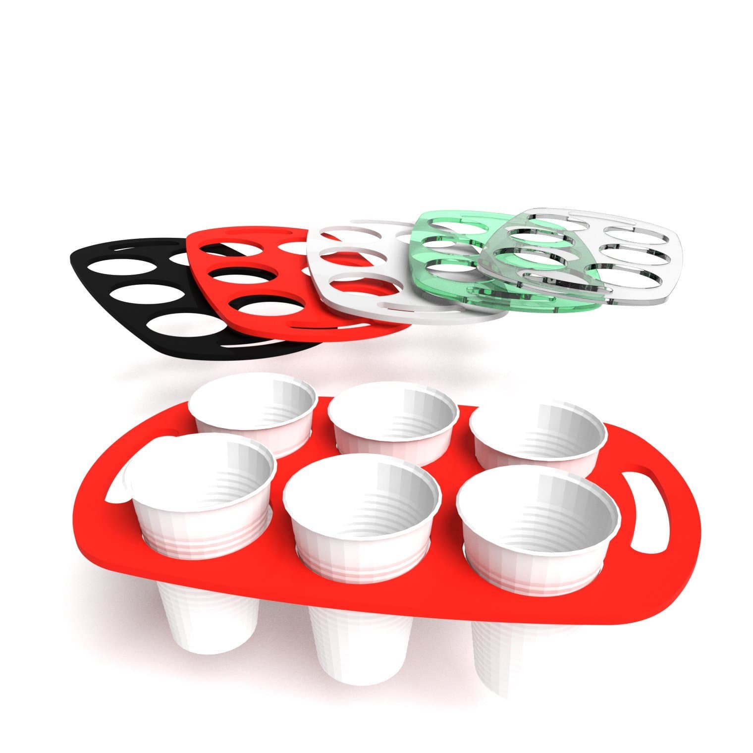 Vending Plastic Cup Carry Tray Caddy - 5 colours (Black, 1)
