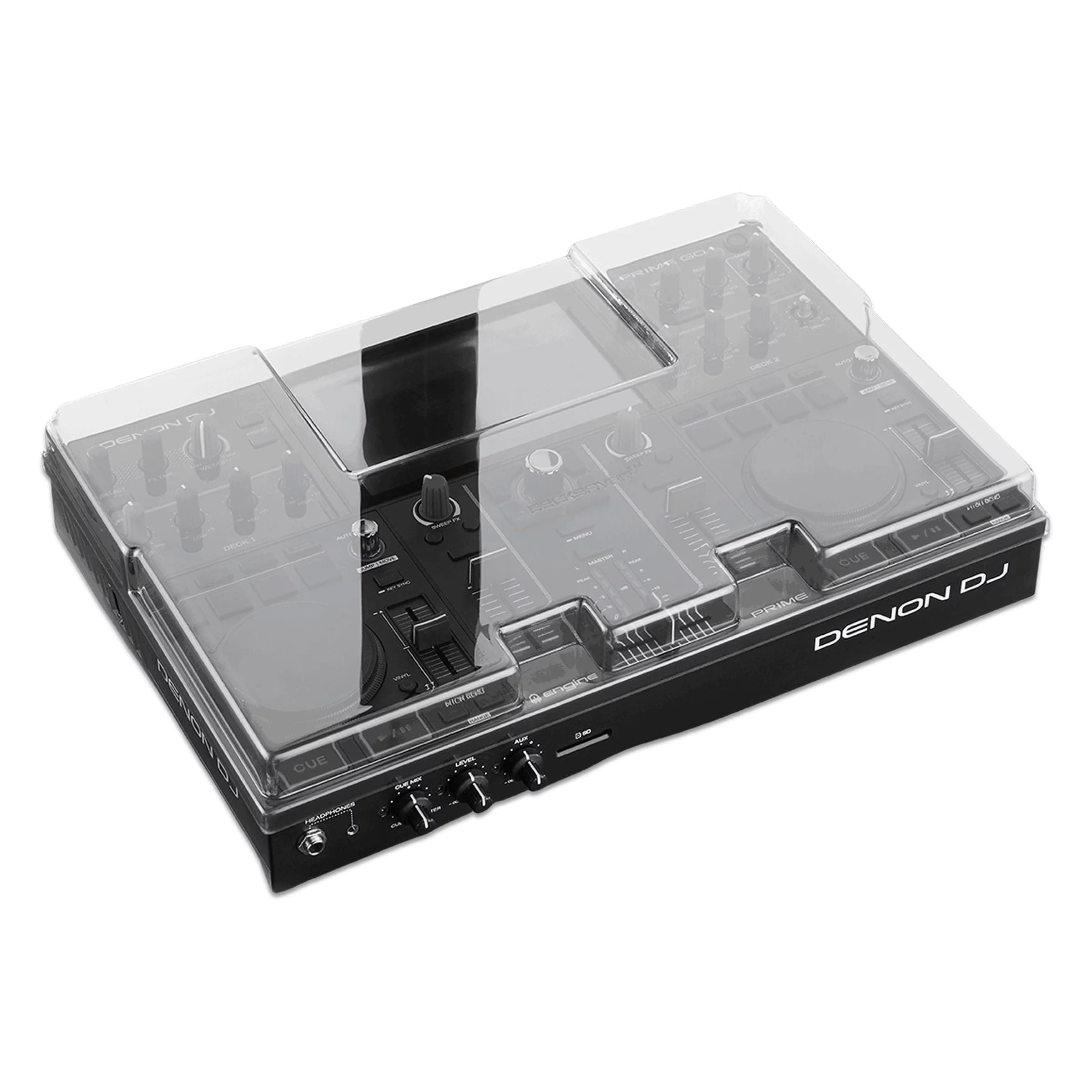 DecksaverCover for Denon Prime Go - Super-Durable Polycarbonate Protective lid in Smoked Clear Colour, Made in The UK - The DJs' Choice for Unbeatable Protection