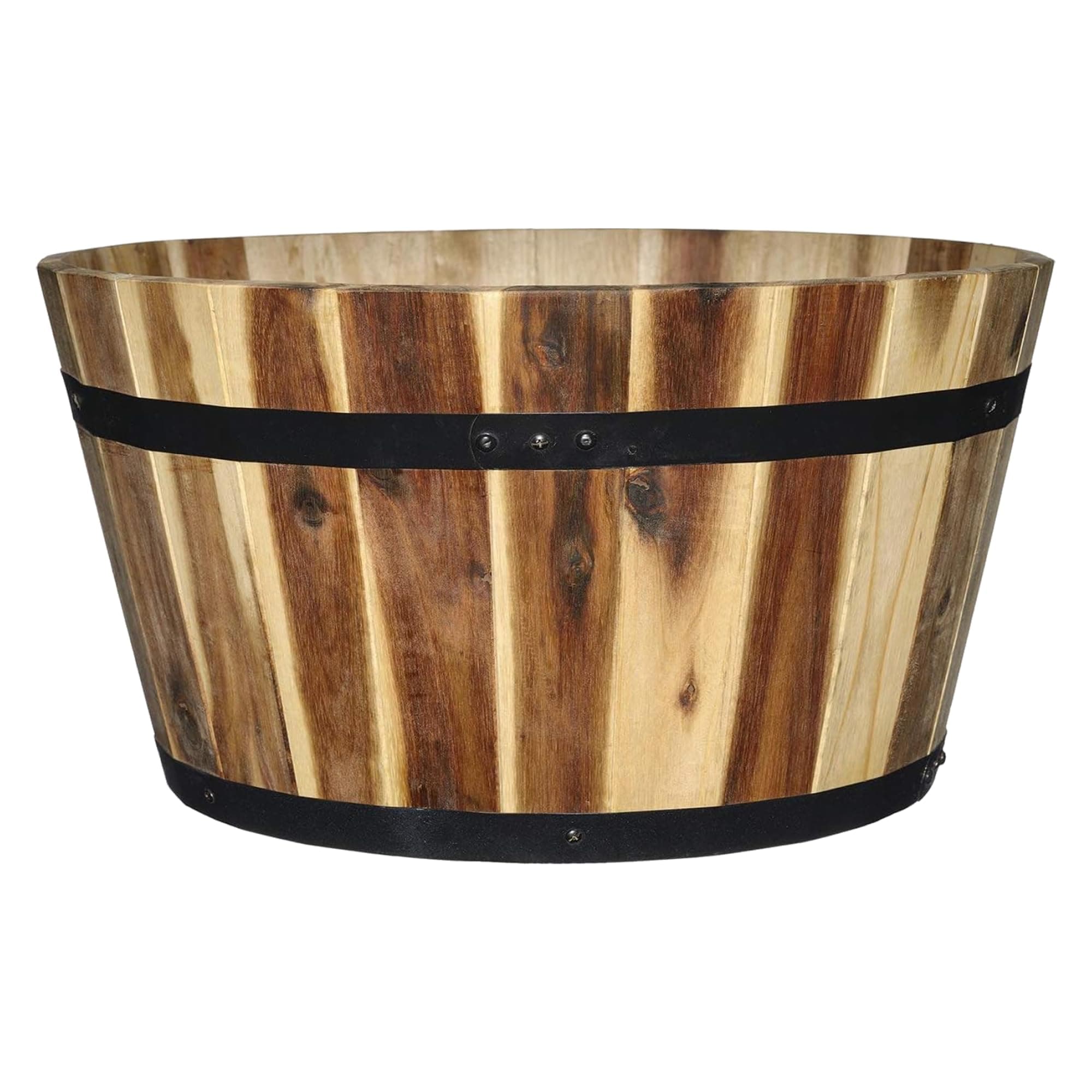 Classic Home & Garden 21" Whiskey Barrel Planter, Acacia