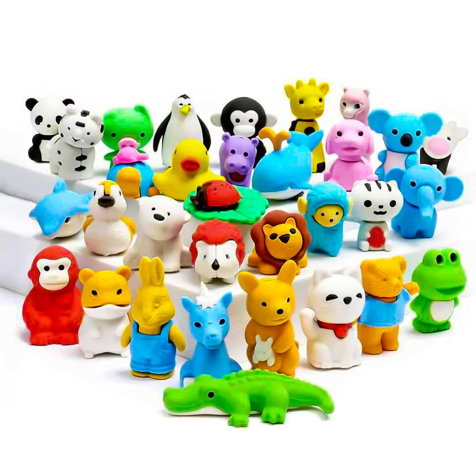 – OFFCUP Animal Mini Erasers, 32pcs Novelty Cute Small Pencil Erasers for Students, Homework, School, Classroom Rewards, Prizes, Party Favors