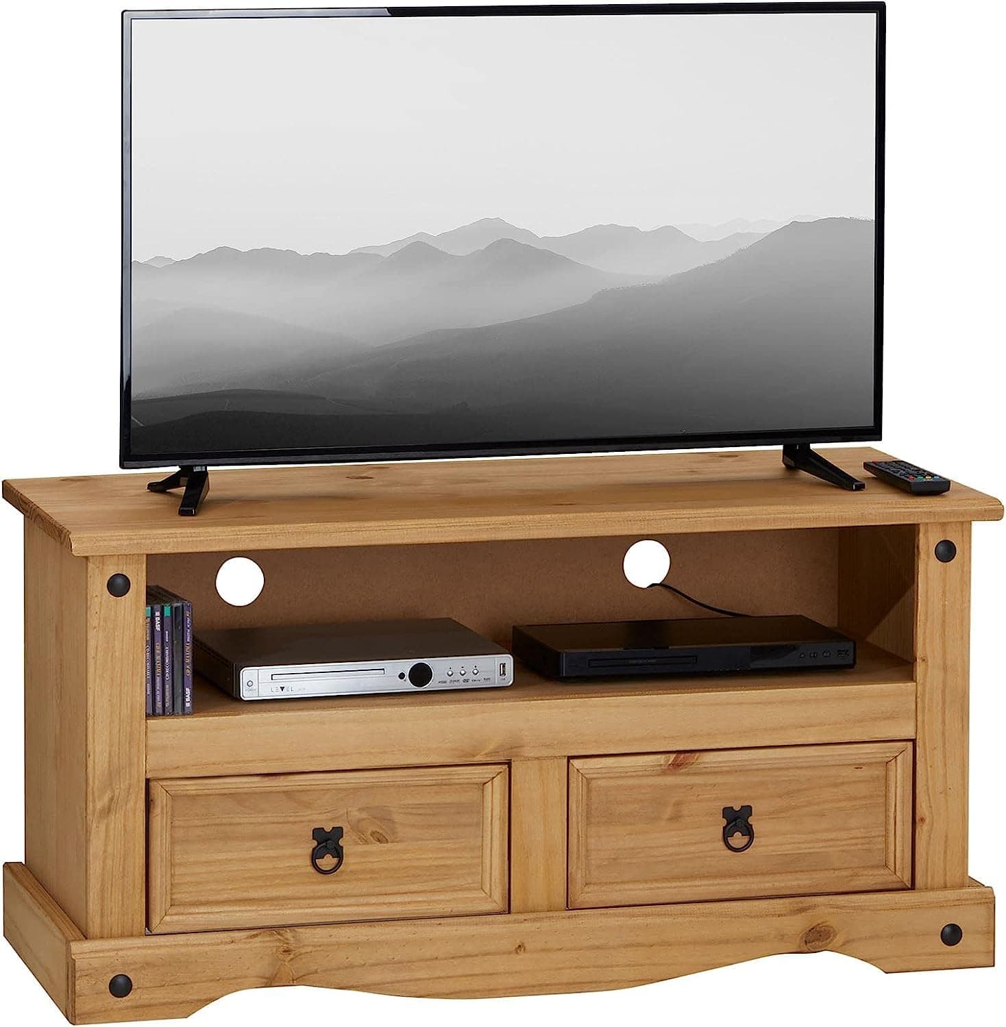 Corona 2 Drawer Flat Screen TV Unit Mexican Solid Pine