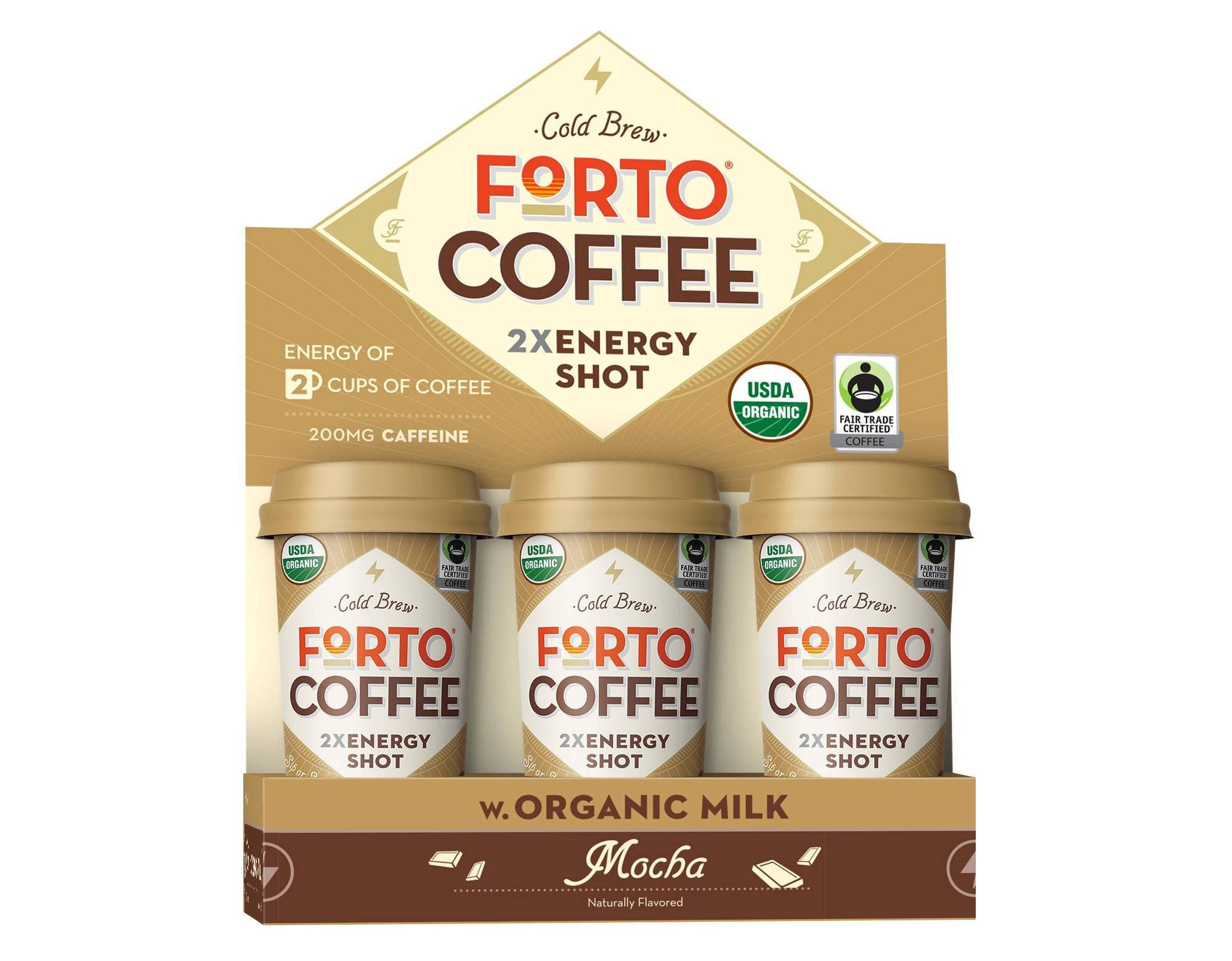 Cold Brew Mocha Forto Coffee 2x energy shot 2 fl oz x6, pack of 1