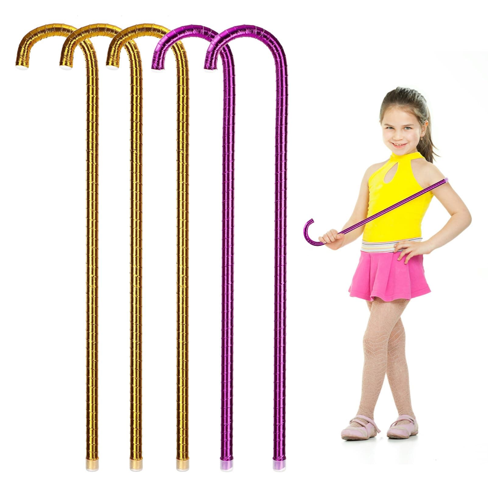 Jazz Dance Crutch 23.62 Inch Lightweight Kids Walking Stick Stage Performance Props Decorative Accessory for Costume Party and Dance Show