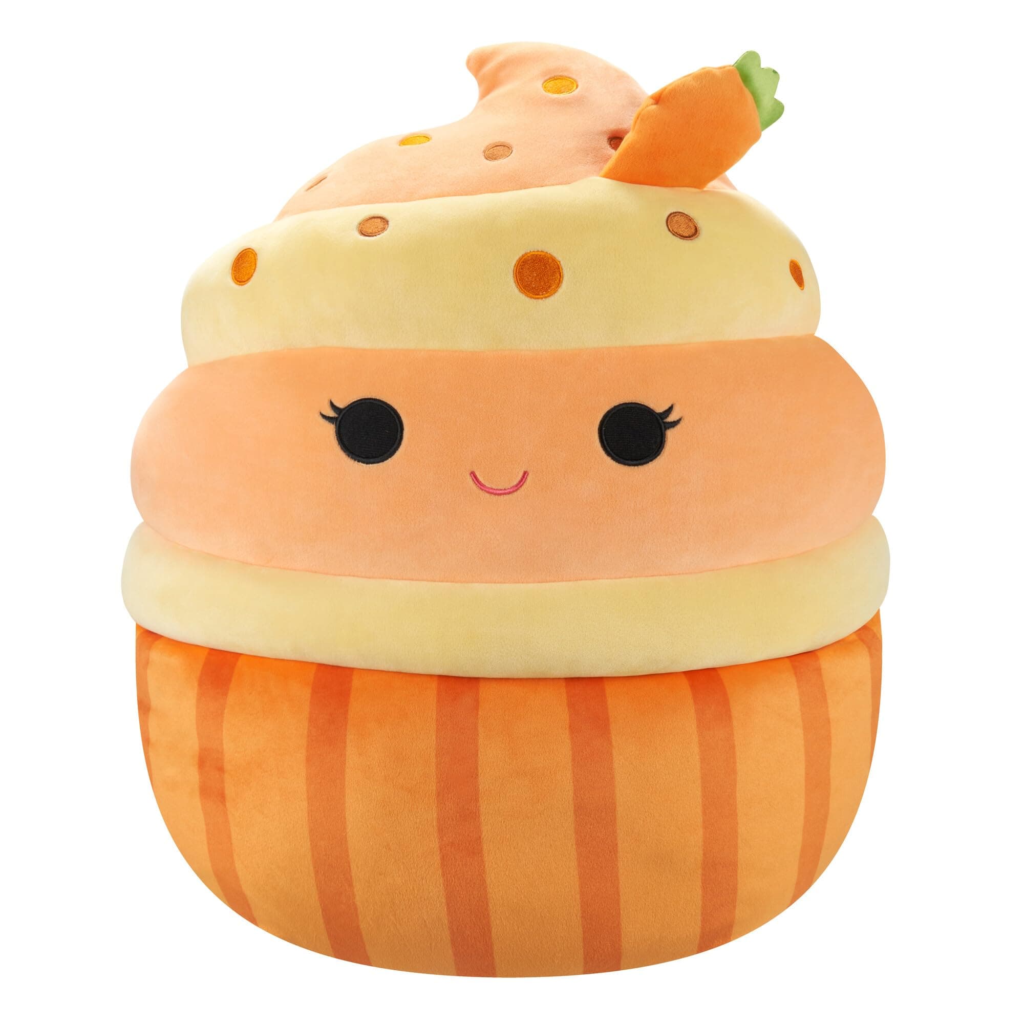 Squishmallows Original 20-Inch Keisha Carrot Cupcake with Orange Swirled Frosting - Official Jazwares Jumbo Plush