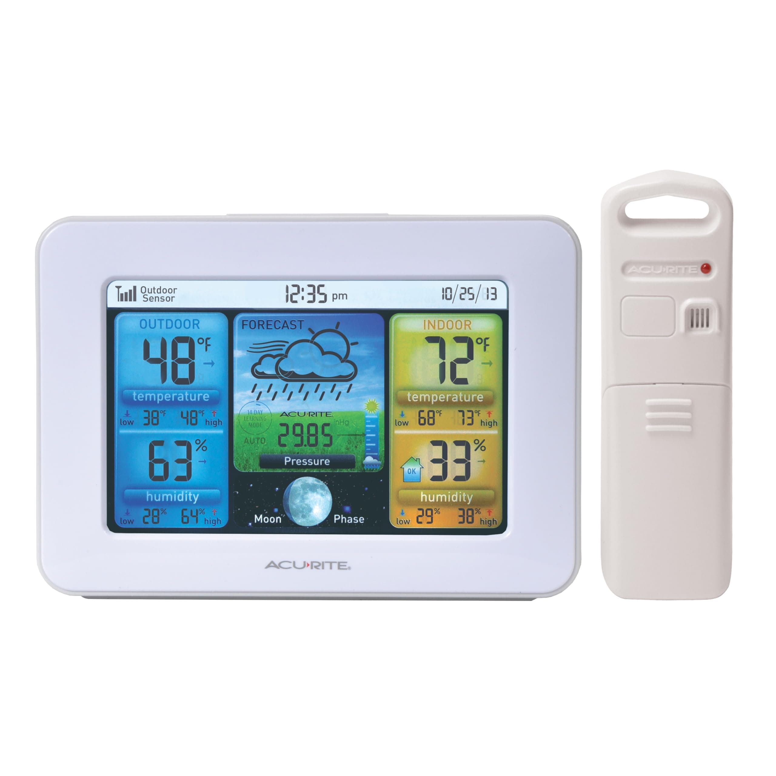02041M Color Weather Station with Forecast, Temperature, Humidity,White