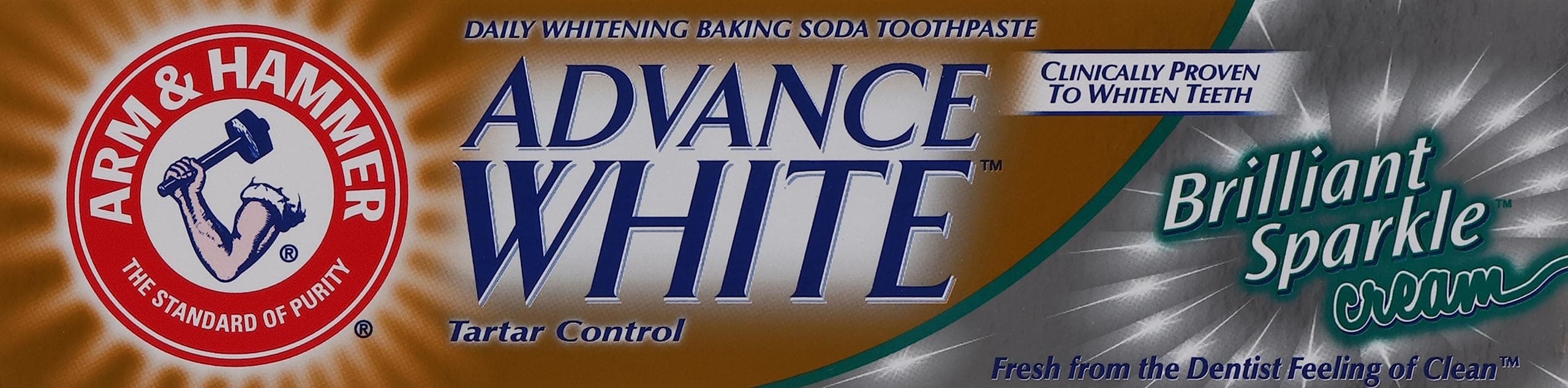 Advance White Brilliant Sparkle Cream, Tartar Control, Whitening Baking Soda Toothpaste, Clinically Proven to Whiten Teeth, 115g