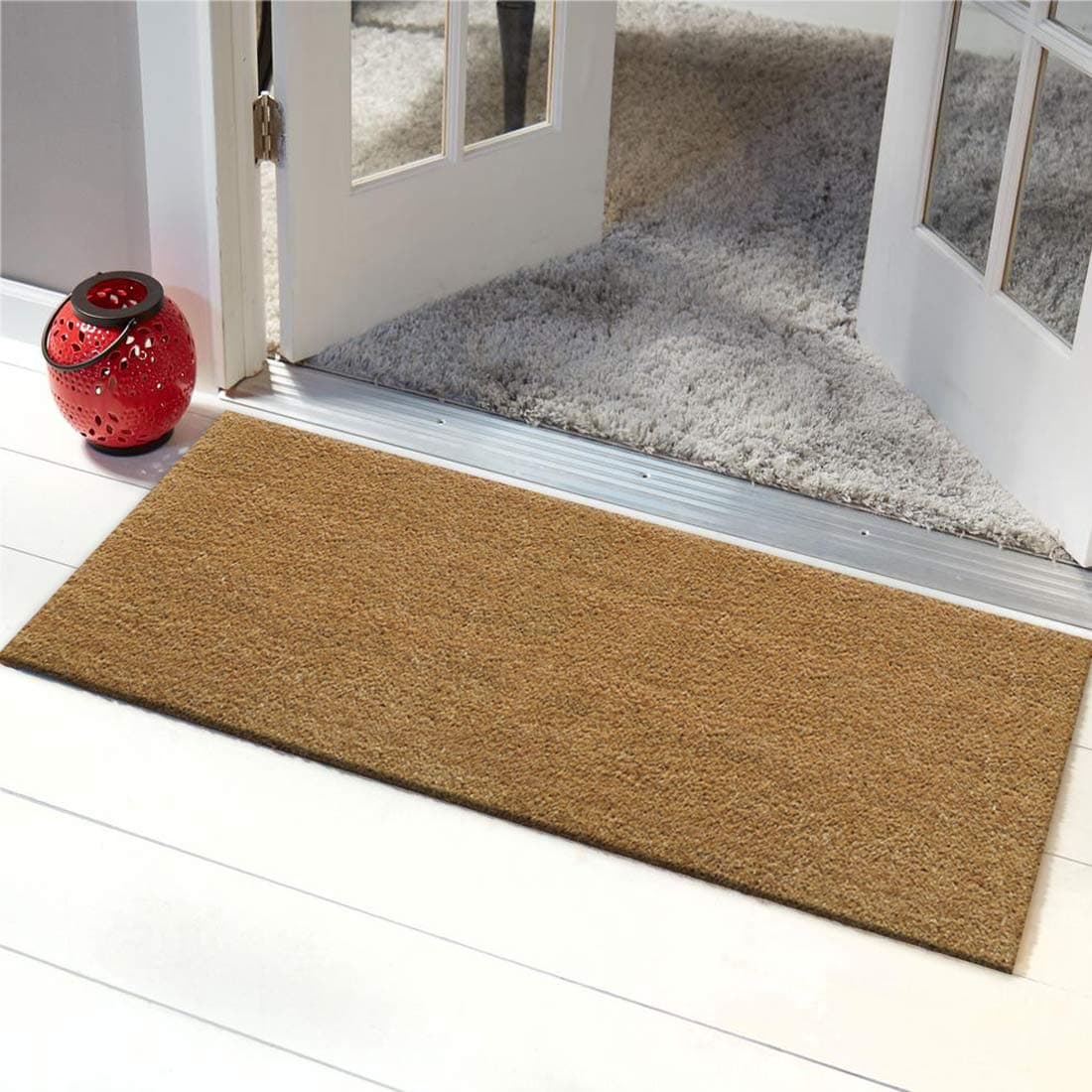 ATMAH Plain Coir Doormat, (60Cm X 120Cm, Beige)