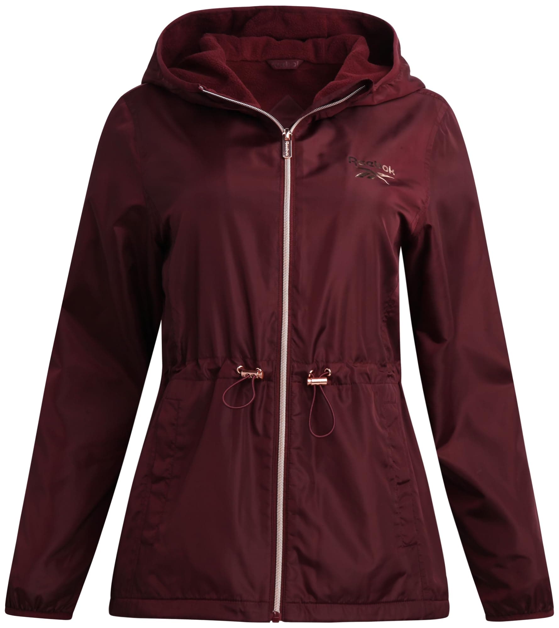 Womens Windbreaker Jacket - Water Resistant Polar Fleece Windbreaker Jacket for Women with Hood & Cinch Waist Toggles