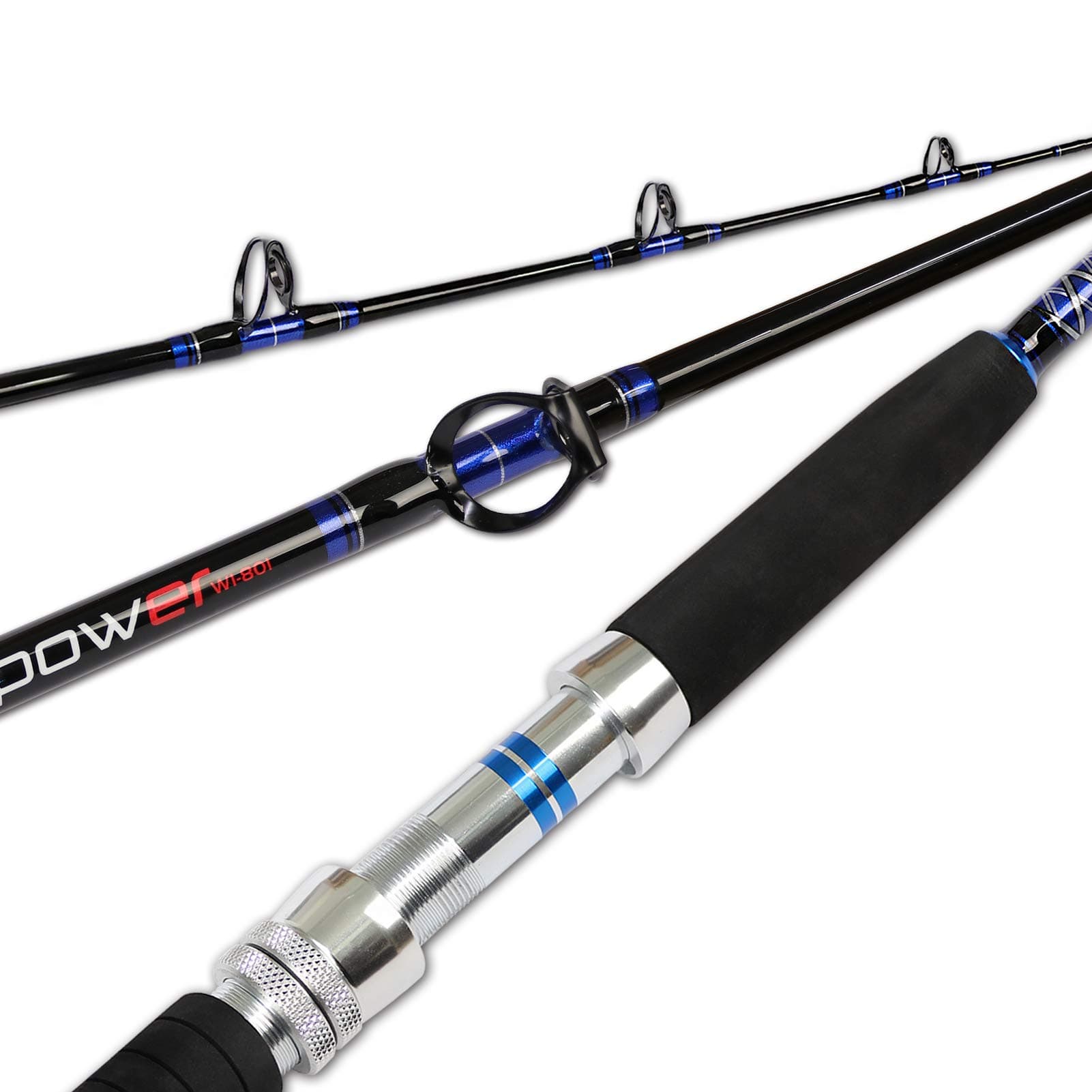 Fiblink 1-Piece/ 2-Piece Saltwater Offshore Trolling Rod Big Game Rod Conventional Boat Fishing Pole