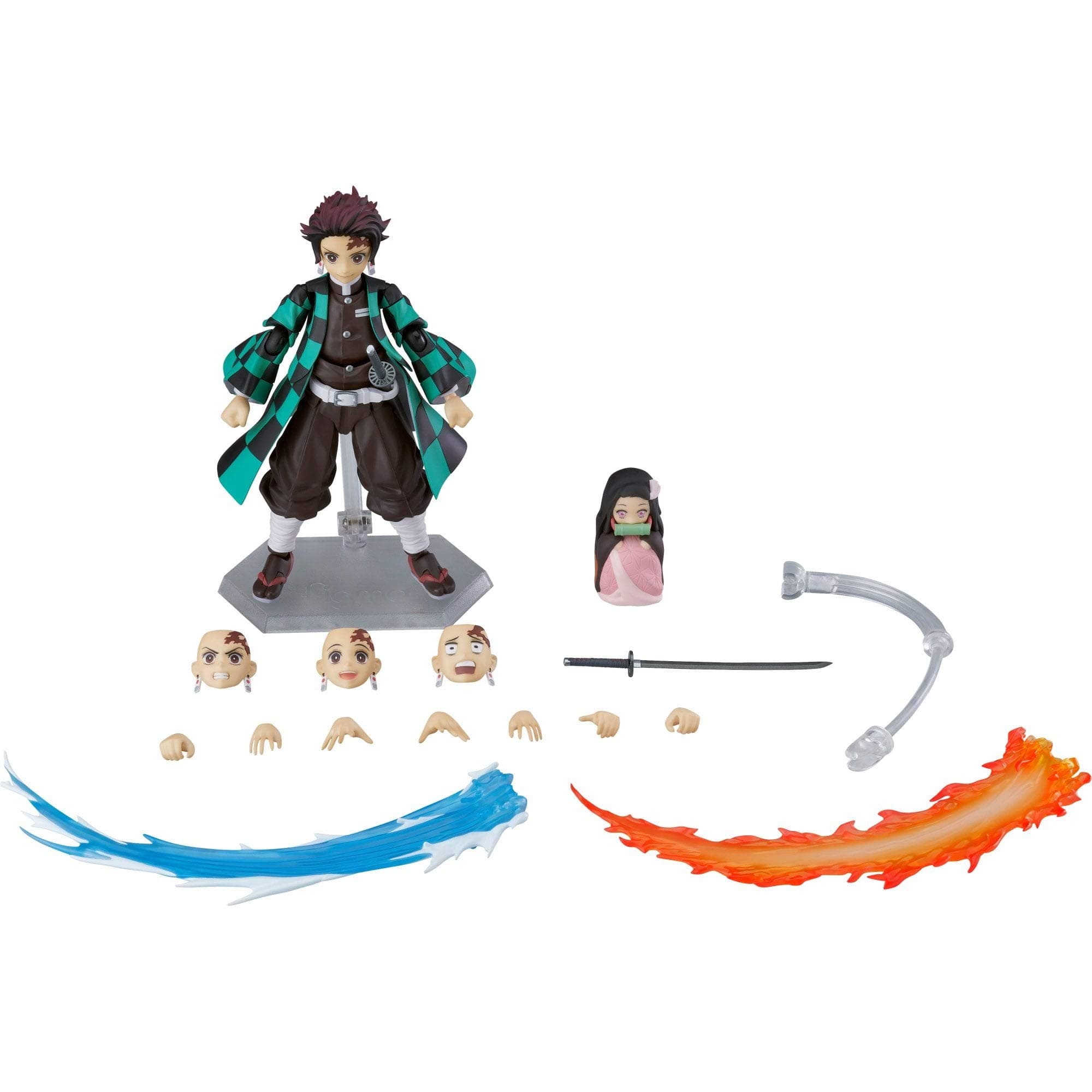 Max Factory Demon Slayer: Kimetsu no Yaiba: Tanjiro Kamado Deluxe Figma Action Figure, Multicolor