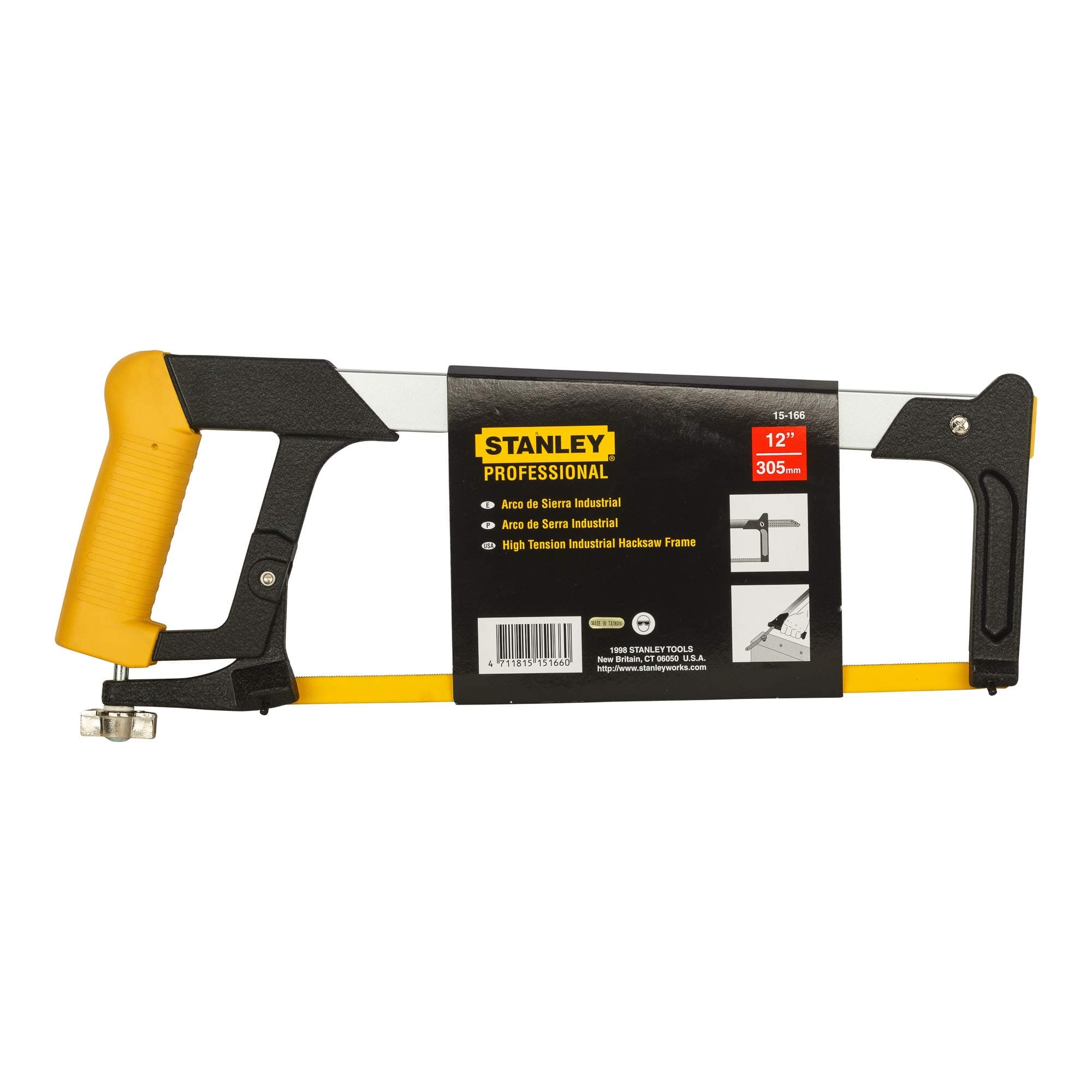 STANLEY 15-166 305mm/12'' Steel Frame Hacksaw (Yellow & Black)