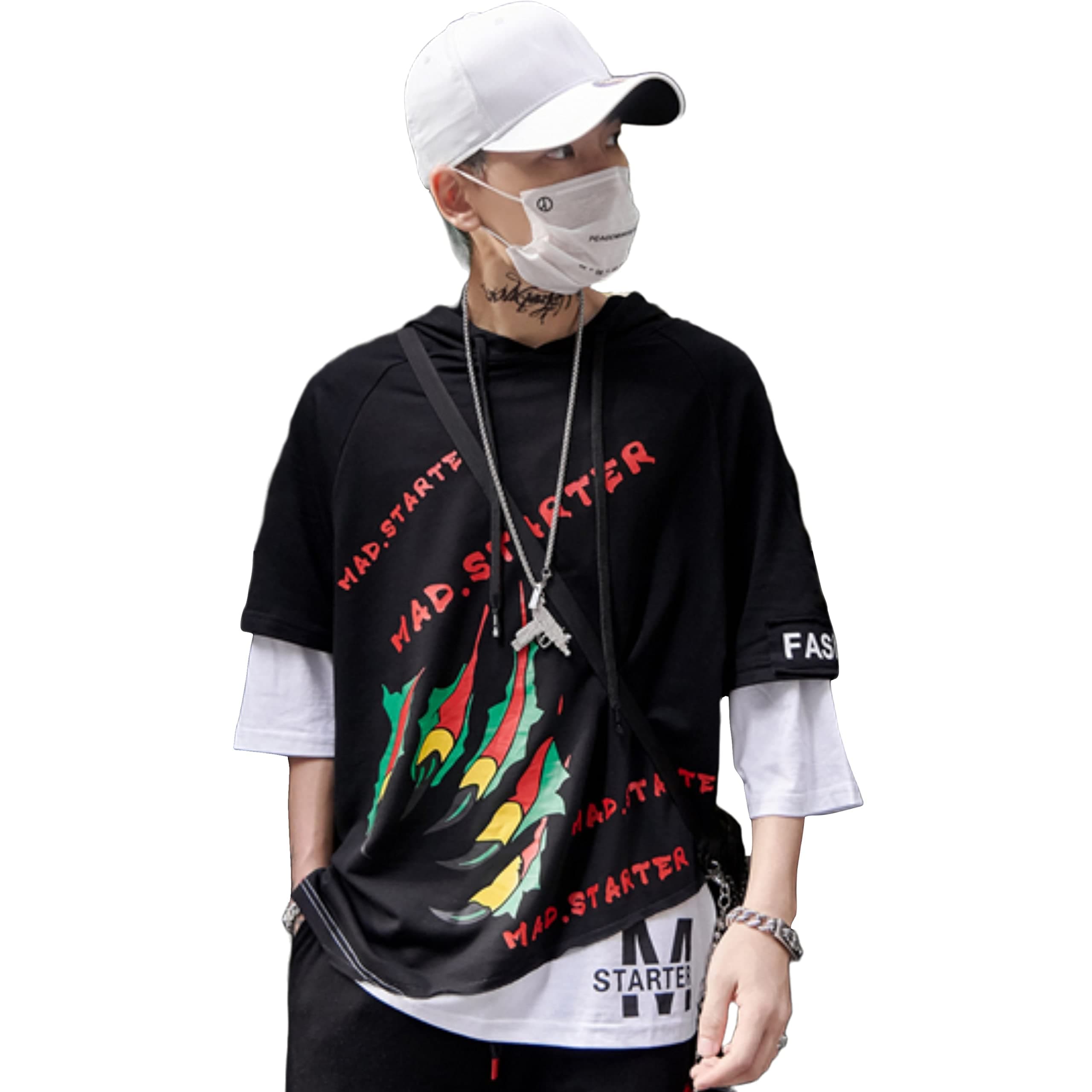 Printed Cotton Oversized Hoodies For Men | Half Sleeve Oversized T-shirt