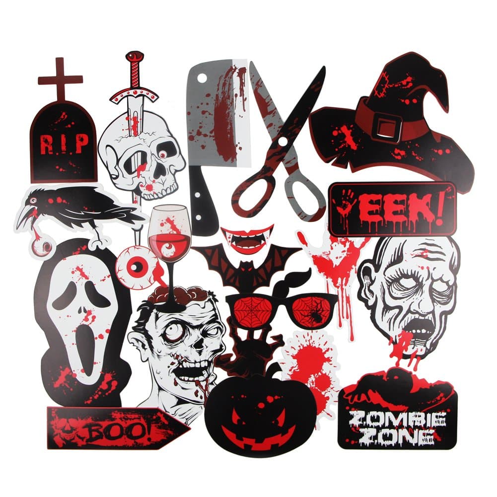 Halloween Photo Booth Props,Pack of 22