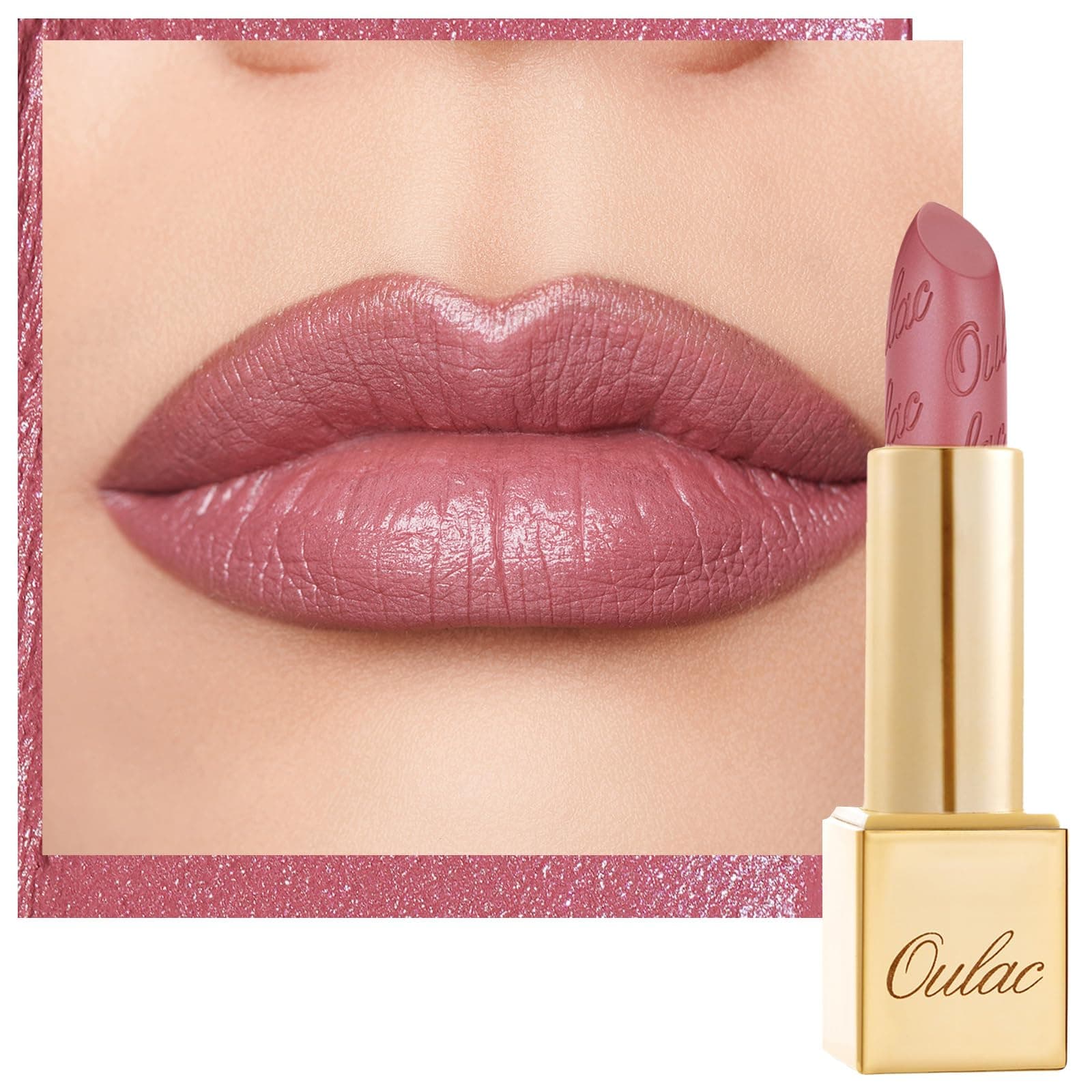 Glow Metallic Shine Pink Lipstick, Rose High Impact Lipcolor, Lightweight Soft and Ultra Hydrating, Long Lasting, Vegan & Cruelty-Free, Full Coverage Lip Color 4.3 g/0.15 GM04 Mauve Babe