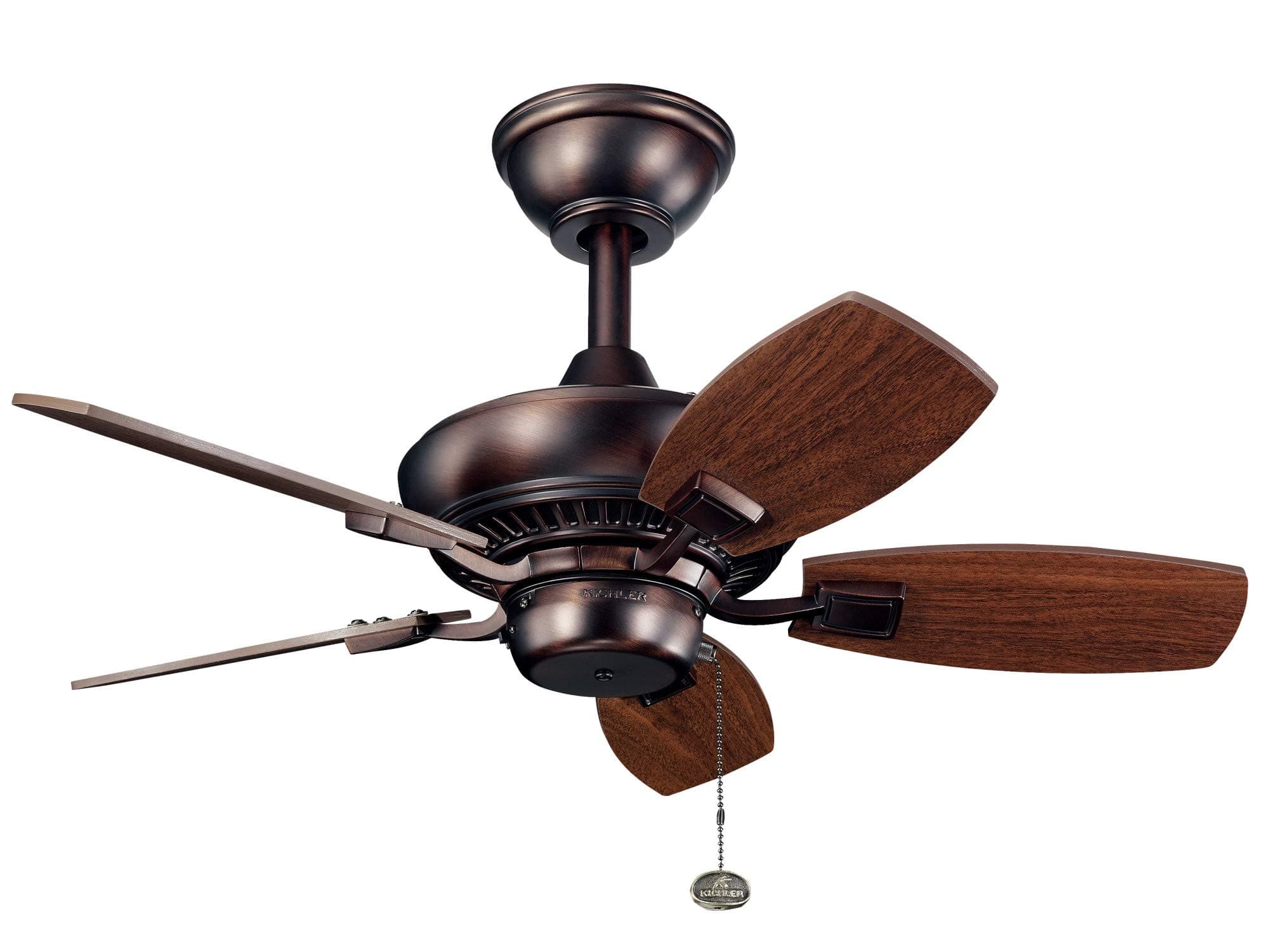 Kichler Lighting 300103OBB Canfield - Ceiling Fan - with Traditional inspirations - 15 inches tall by 30 inches wide, Oil Brushed Bronze Finish with Cherry/Walnut Blade Finish