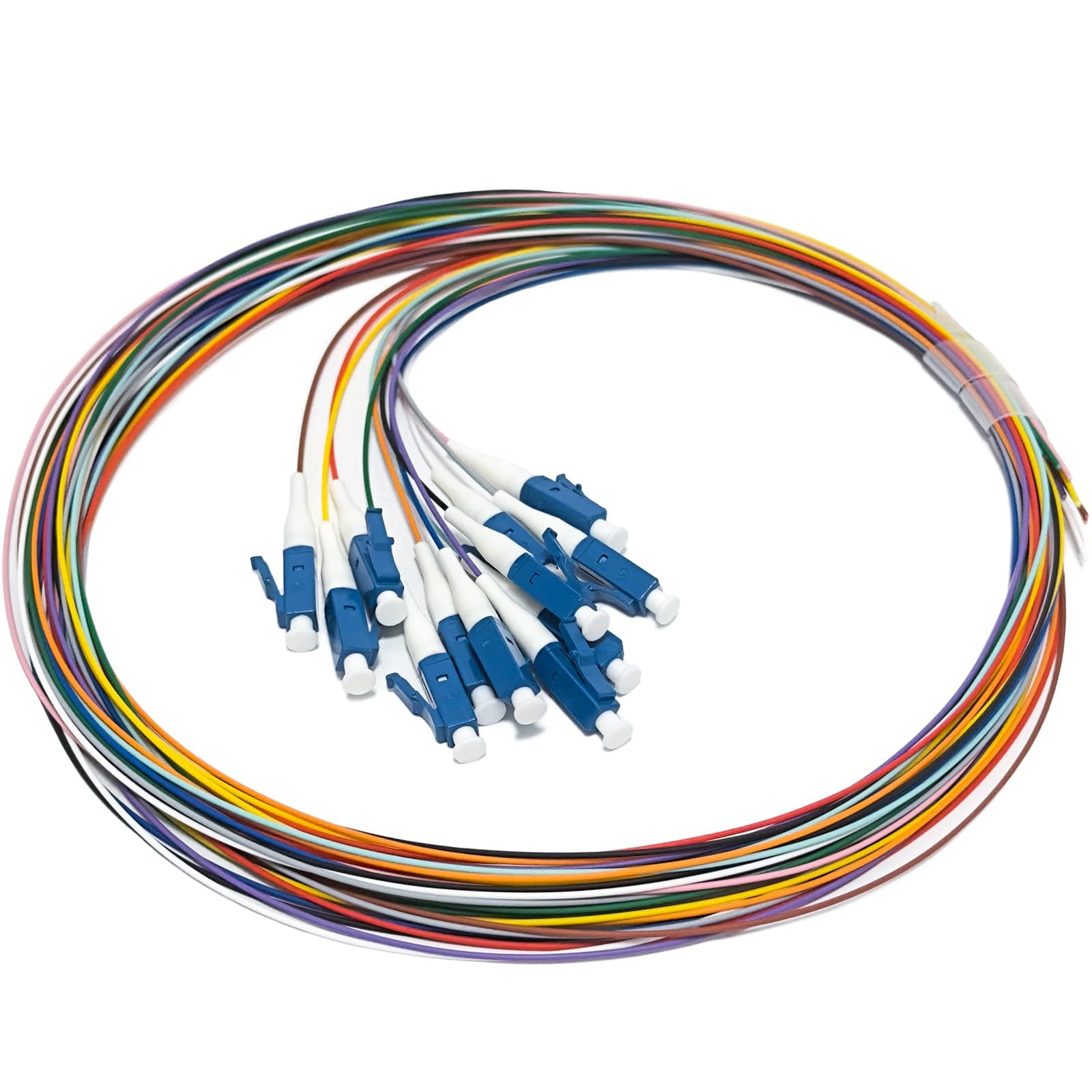 12 Strand Singlemode 9/125 LC-UPC Fiber Pigtail, Fiber Optic Pigtail, 1.5 Meters LC Cable