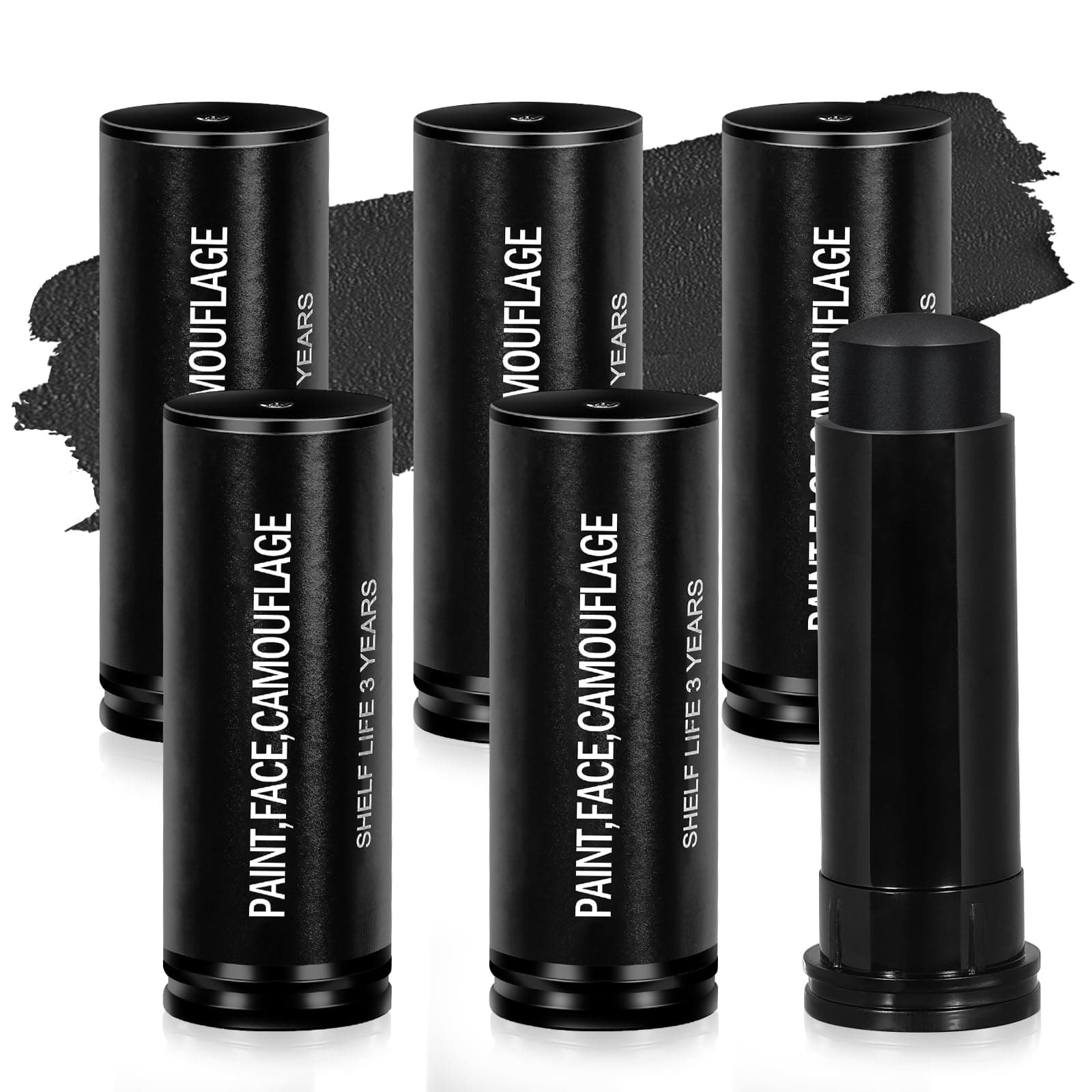 6-Pack Baseball Stick Sports Eye Black, Football Face Paint Eyeblack Outdoor Sports Eye Black for Baseball Softball Lacrosse Anti Glare Sun and Stadium Light Halloween Cosplay Costume Parties