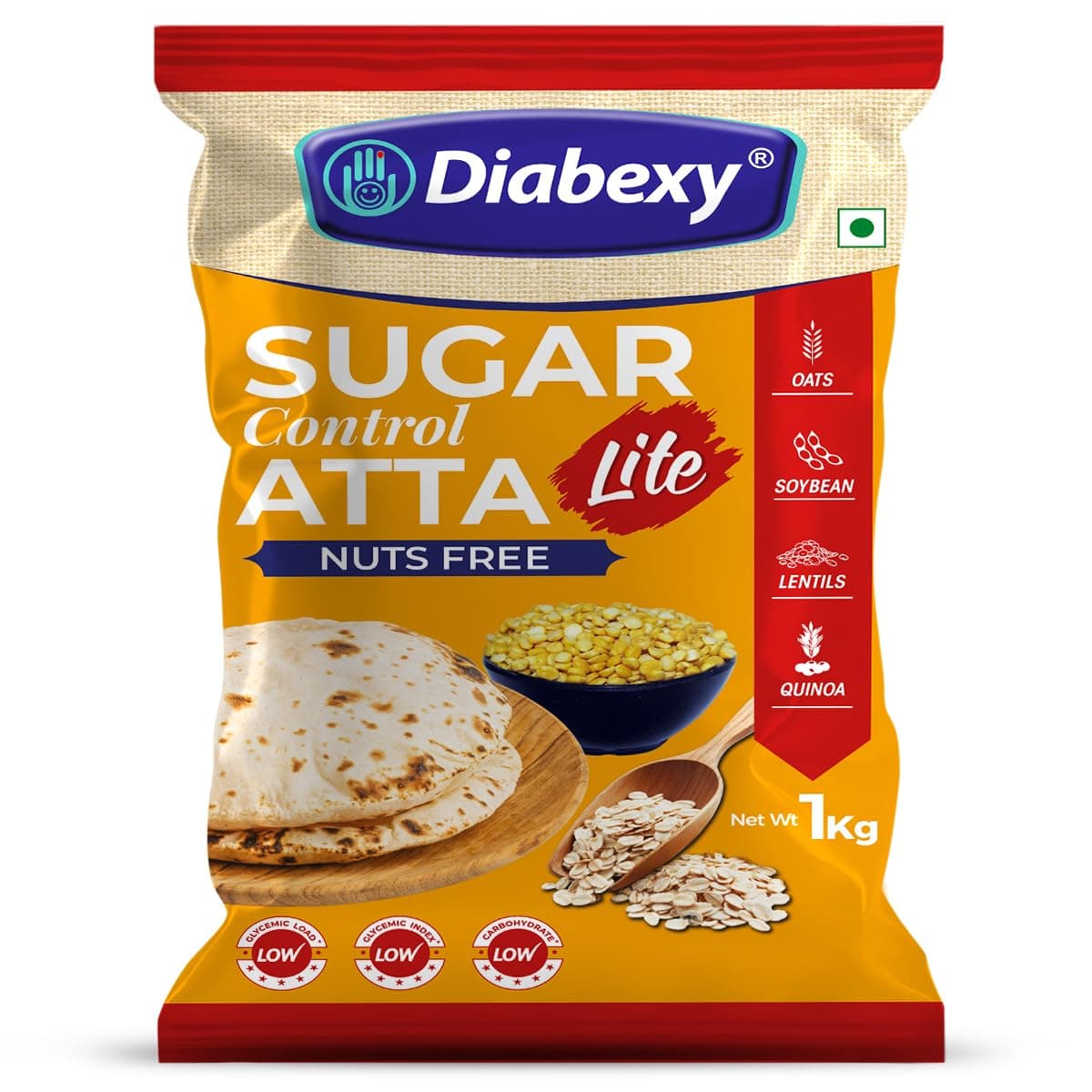 Diabexy Atta Sugar Control LITE Nuts Free for Diabetics - 1kg