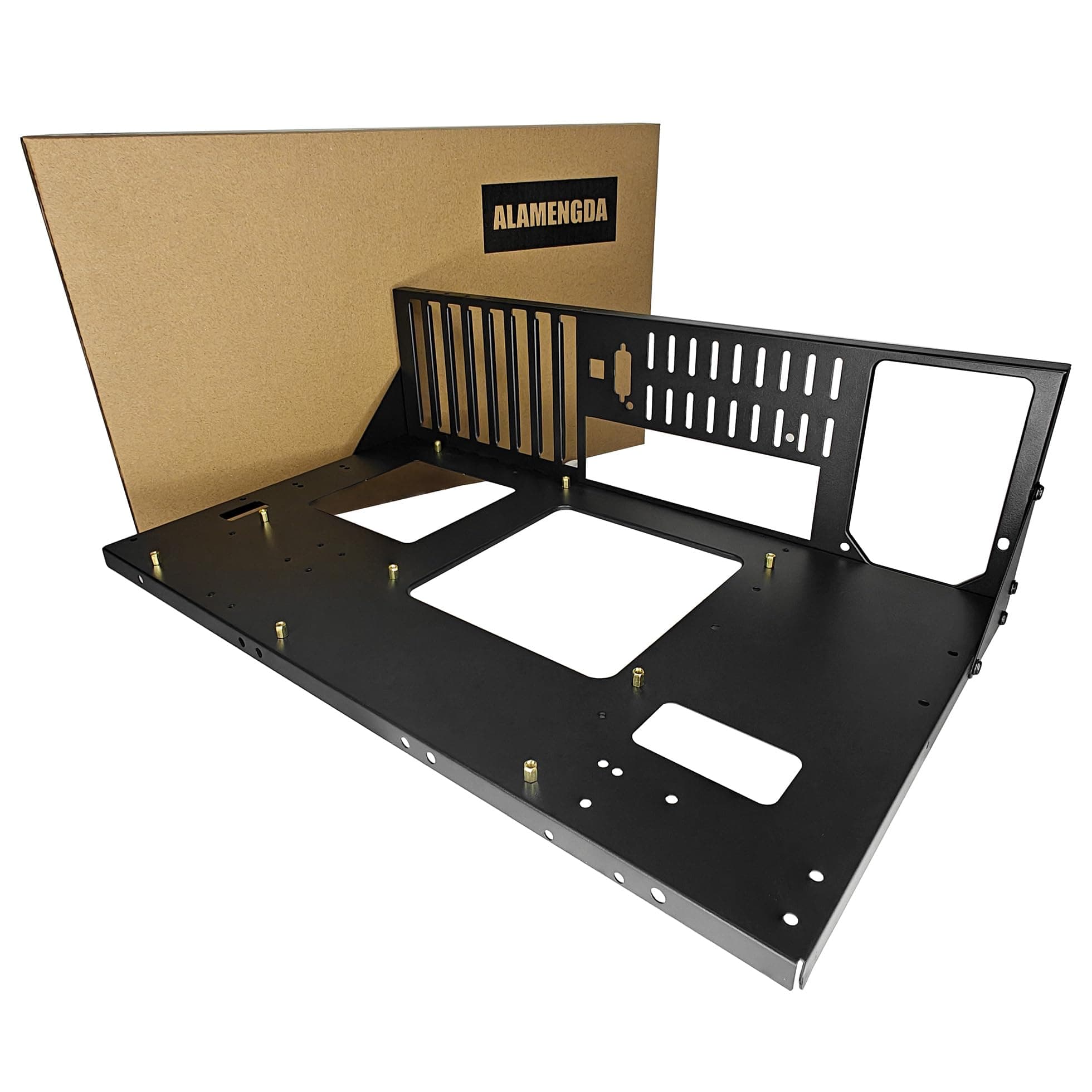 DIY Pc Test Bench, Black Steel Mid Tower Case, Supports ATX/M-ATX/ITX Motherboards, Open Air Design for Enhanced Cooling, Test Bench Ready