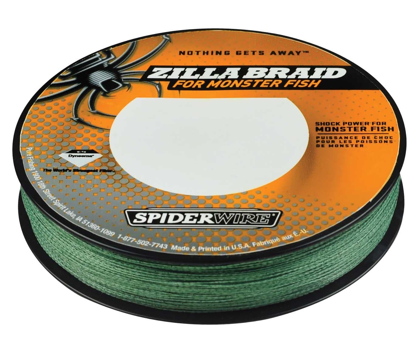 Spiderwire Zilla Braid Fishing Line, 40-Pound Test, 300-Yard Spool, Moss Green