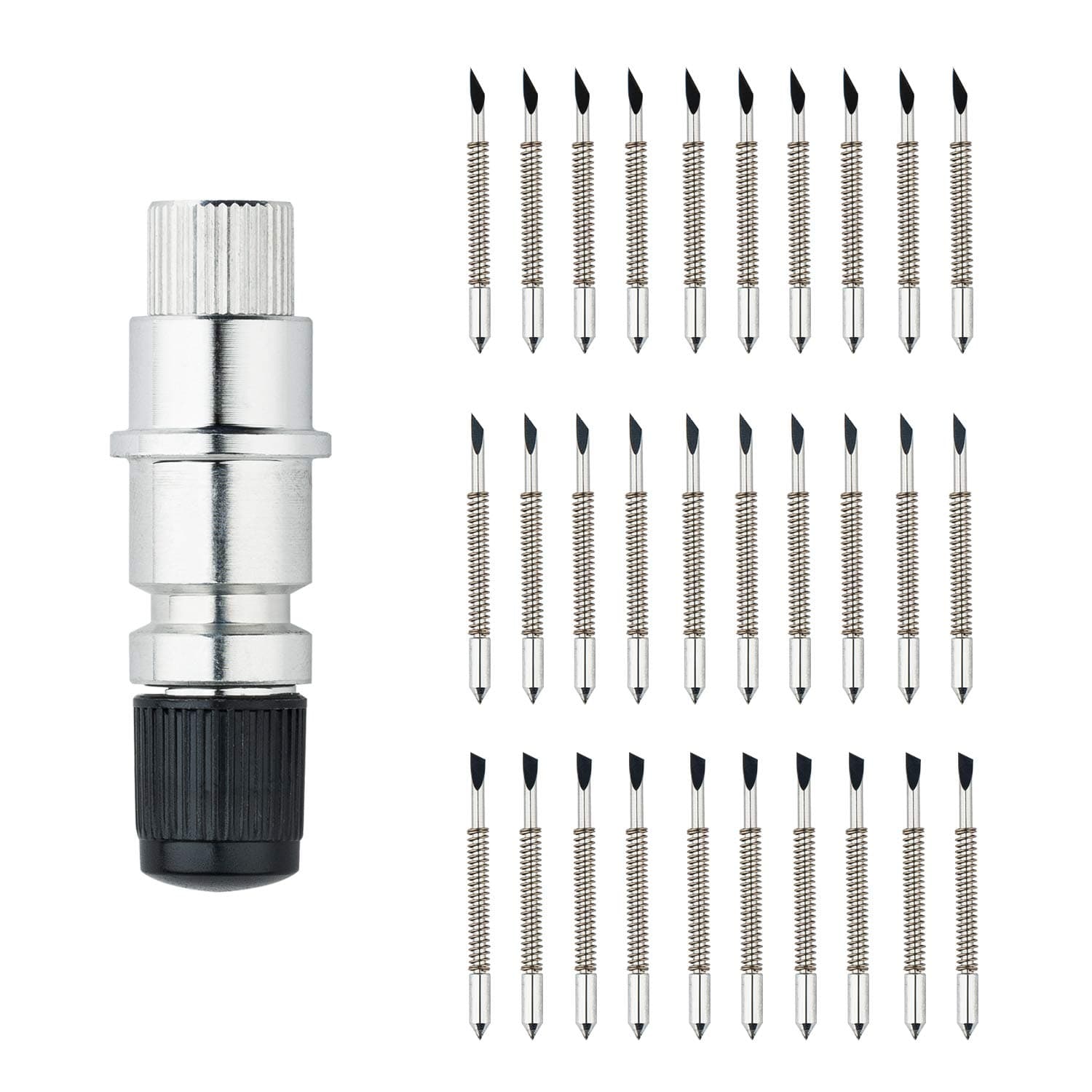 CB09 CB09U Graphtec Cutting Blade Holder with 30pcs(30/45/ 60 Degree ) Vinyl Cutter Plotter Cutting Blades ,Base for Graphtec Cutting Plotter Vinyl Cutter Cameo