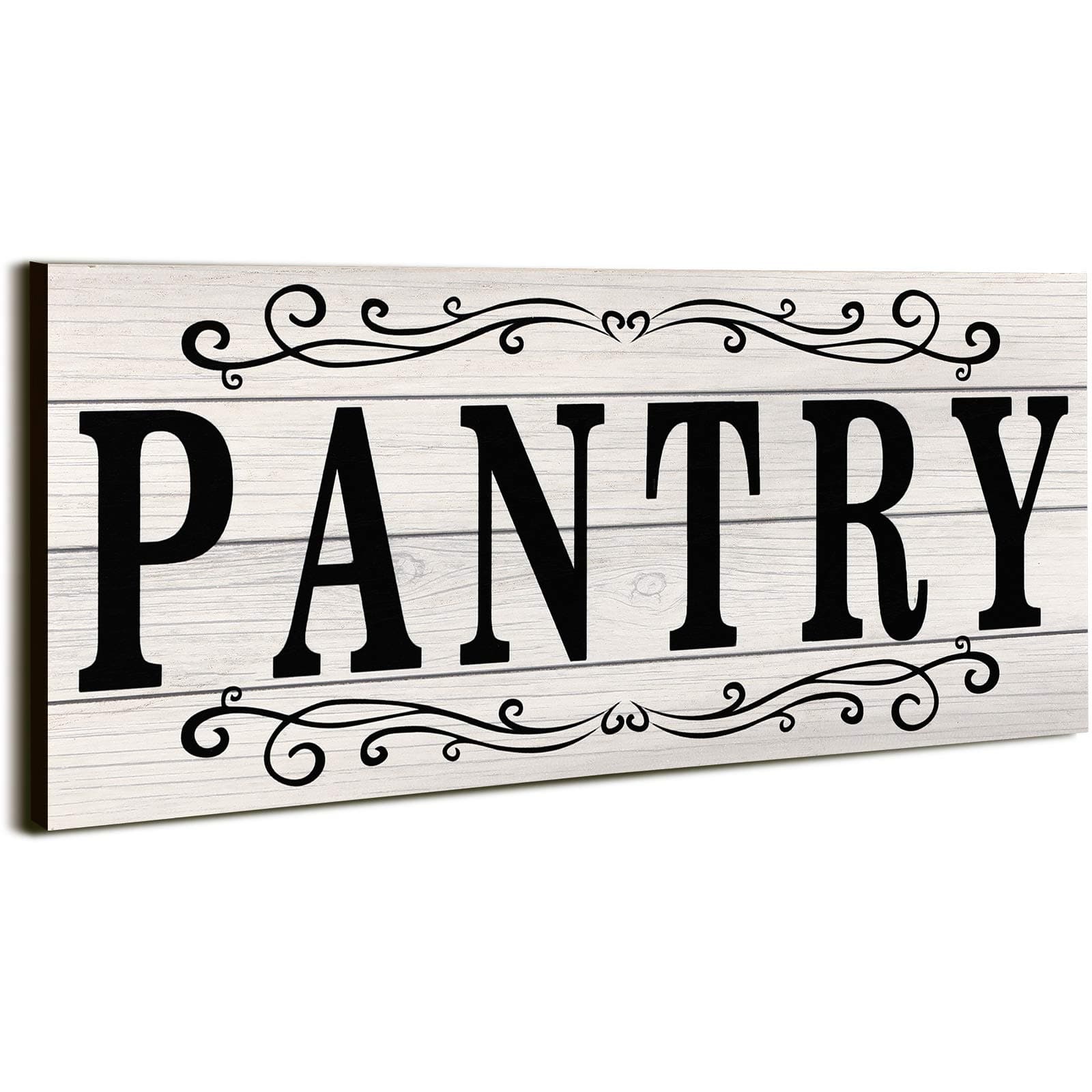 Pantry Sign Pantry Wall Decor Farmhouse Pantry Sign Wooden Rustic Pantry Sign Retro Pantry Hanging Sign Wooden Art Printed Decor for Home Pantry Room Holiday Decoration, 16 x 6 Inches (White)