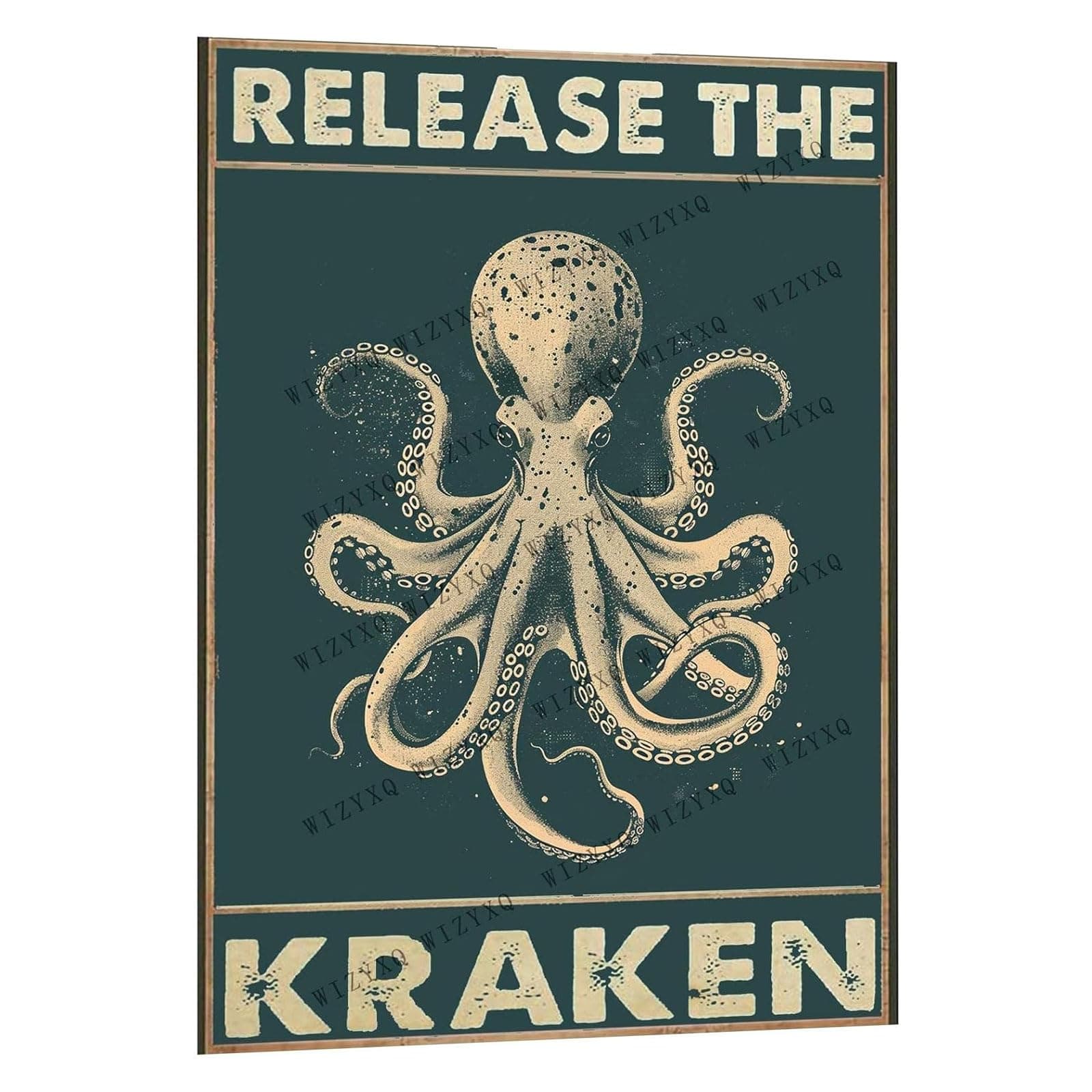 Metal Signs Release The Kraken Vintage Octopus Tin Sign for Home Office Kitchen Bar Cafe Garden Wall Decor 12x8 Inch