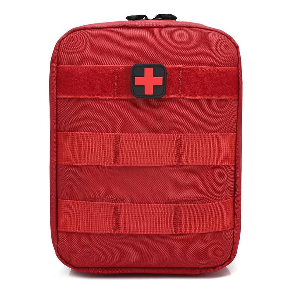 Tactical Molle EMT Medical First Aid IFAK Blowout Utility Pouch, Free Bonus First Aid Patch and Shear, Red