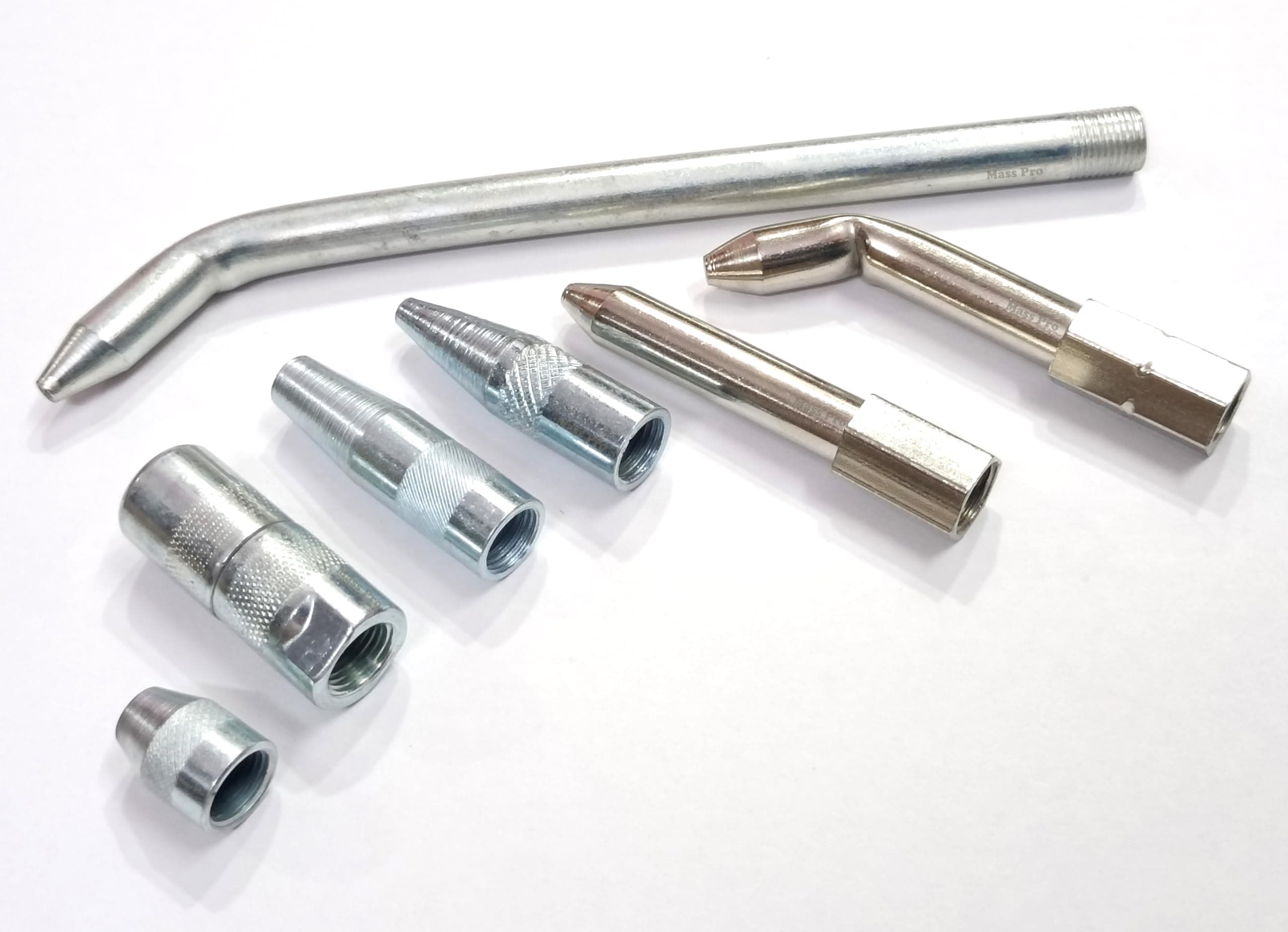 Multi Purpose Use 7 Piece Grease Couplers Nozzles Fittings and Lubrication Kit for Grease Gun Nozzle Set