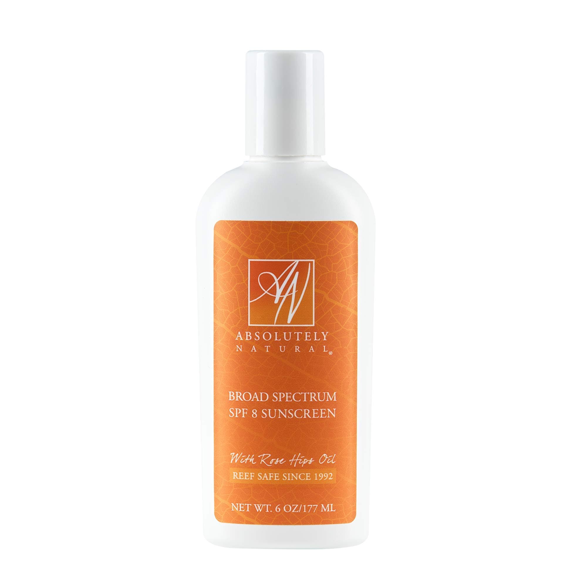 SPF 8 Mineral Sunscreen Lotion with Rose Hips Oil, Cruelty Free and Reef Safe, Made in USA