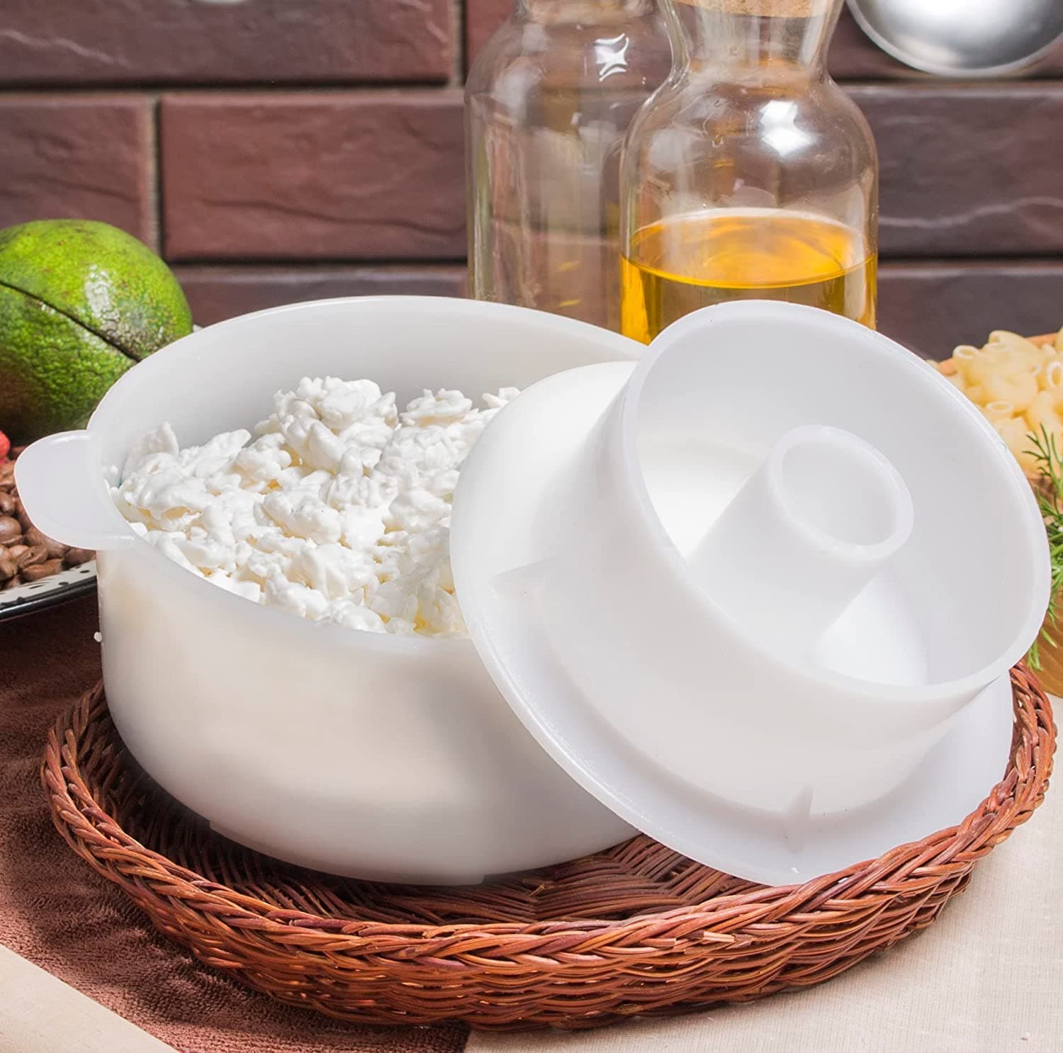 SHSH trade group Gouda Hard Cheese Making Mold Large for Press | Cow Goat Rennet Milk | Cheesemaking from Cow and Goat Milk | Cheese Making Kits and Supplies | Cheesecloth