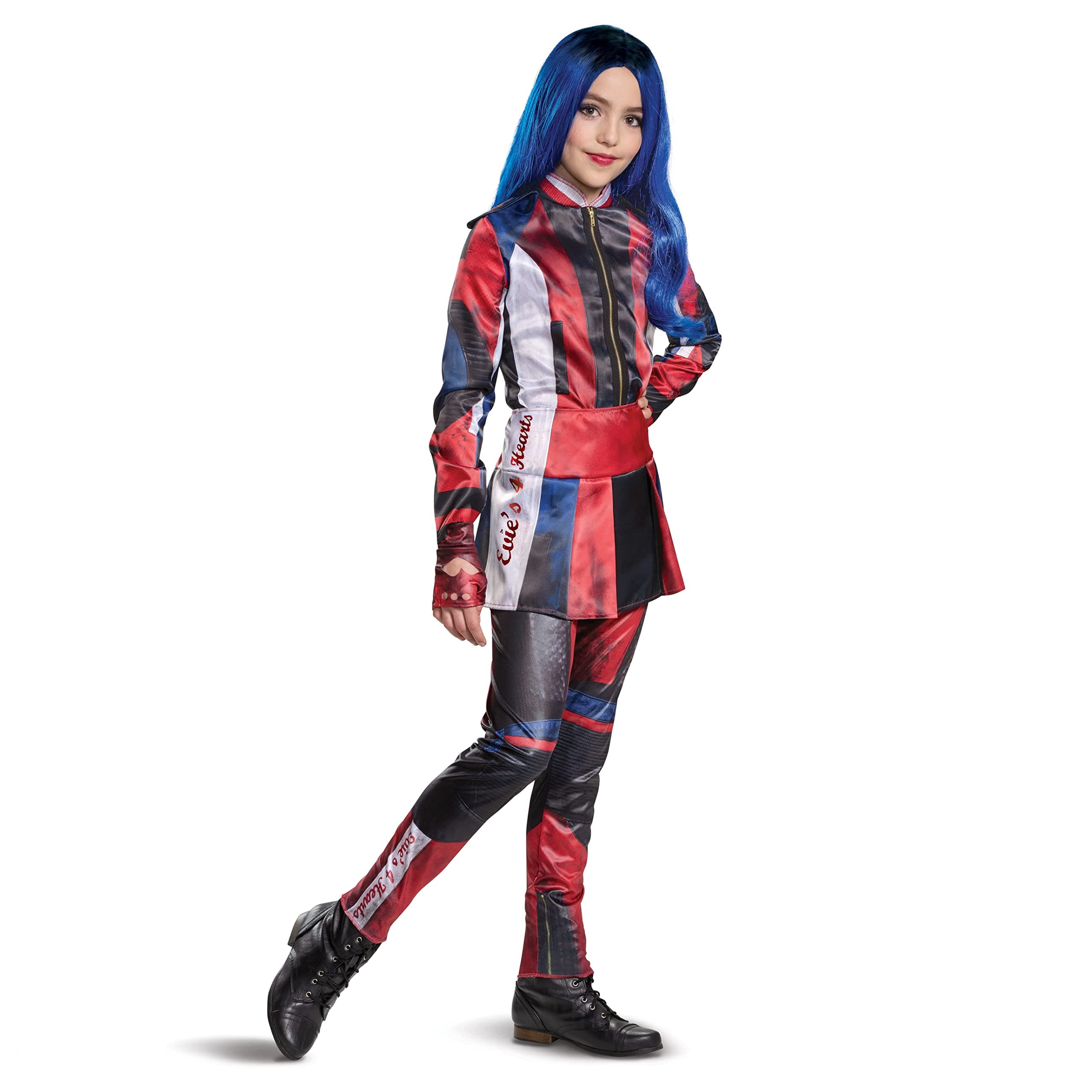 Disguise Evie Descendants 3 Deluxe Girls Costume, Official Disney Descendants Costume Jumpsuit, Child Size Medium (7-8), Red