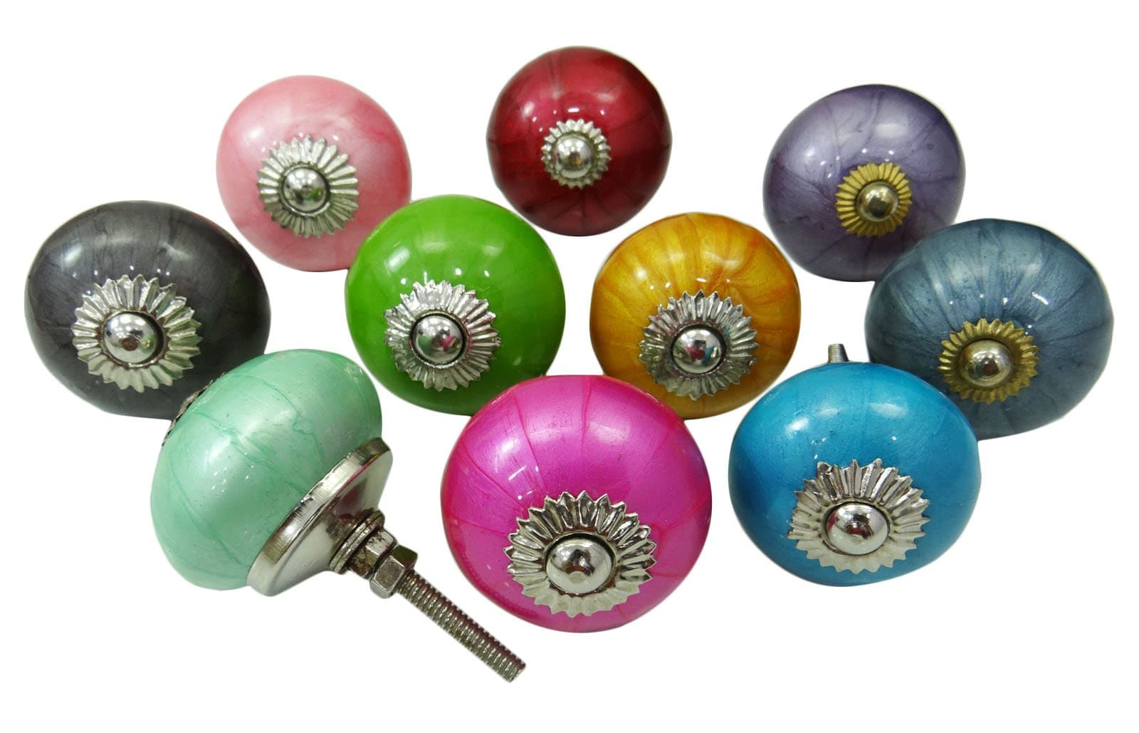 10 x Solid Colour Ceramic Knobs Kids Dresser Knobs Cabinet Hardware Cupboard Pull