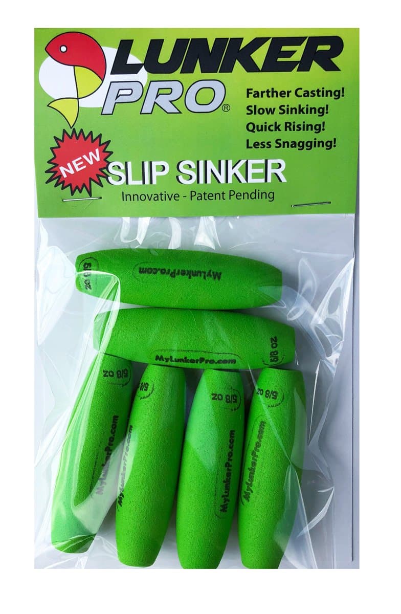 Torpedo Jr. Slip Sinker Fishing Weight - 6 Pk. Slow Sinking - More Versatile Than Bullet Weights or Egg Sinkers| Great for Crawler Harness, Carolina Rigs and Bottom Bouncer (5/8 oz Each)