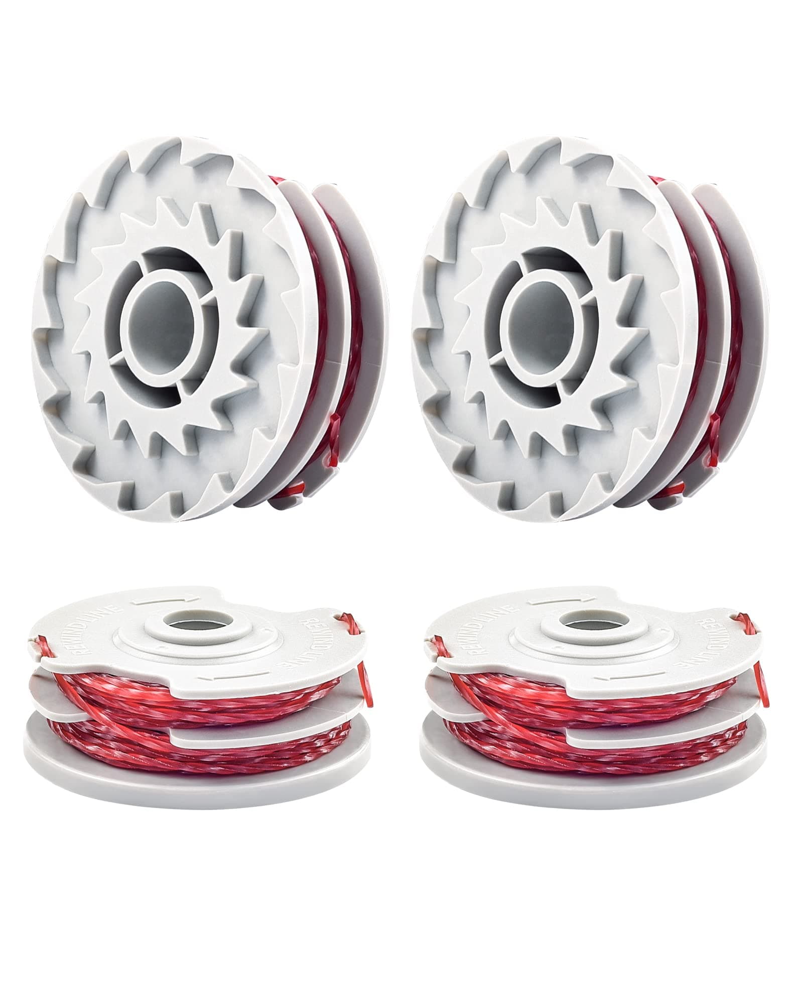 4 Pcs Strimmer Spool Line Φ1.5mm 11m for Flymo FLY021 / 513937190 Double Autofeed Spools and Line Strimmer Wire Replacement Compatible with Flymo CONTOUR 500 XT/POWER TRIM 500 XT/MINI TRIM/MULTI TRIM