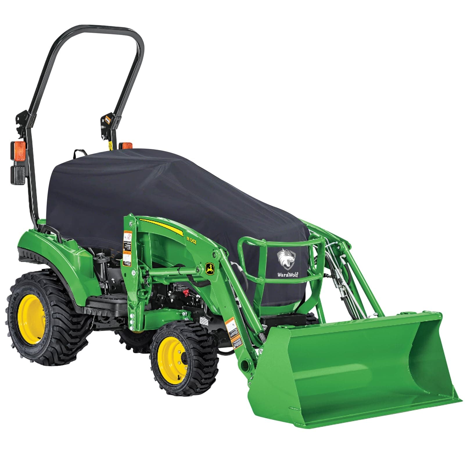 1200D Tractor Cover Compatible with John Deere, Kubota, Mahindra,100% Waterproof Tractor Cowling Cover Up to 78" in Length, Heavy Duty Fabric,Compact Utility Accessories,Black