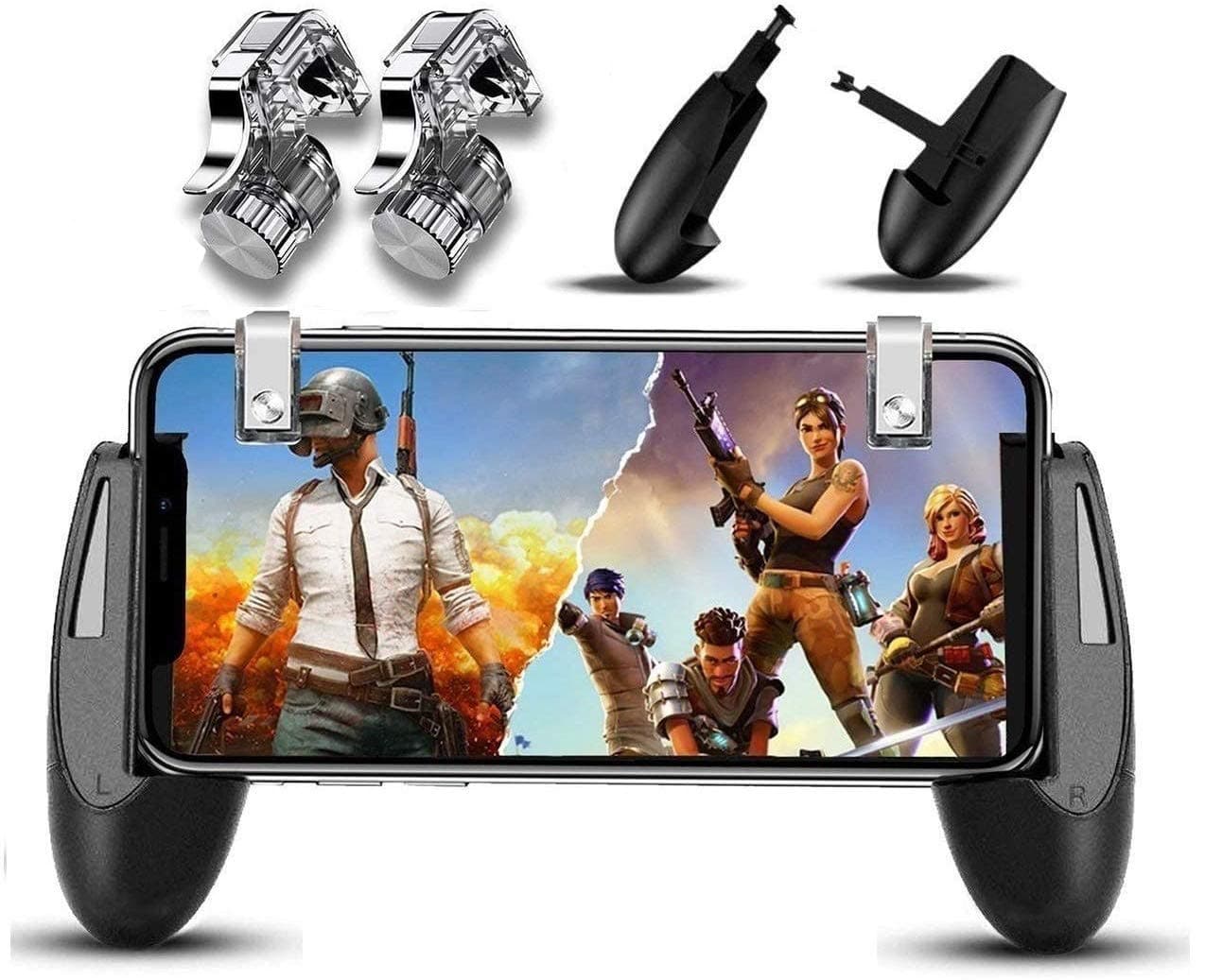 Semsa Mobile Game Controller – [Old School Design] PUBG Mobile Trigger e Gamepad, L1R1 Sensitive Shoot and Aim Fire Buttons Shooter Game Pad per Android e iOS iPhone