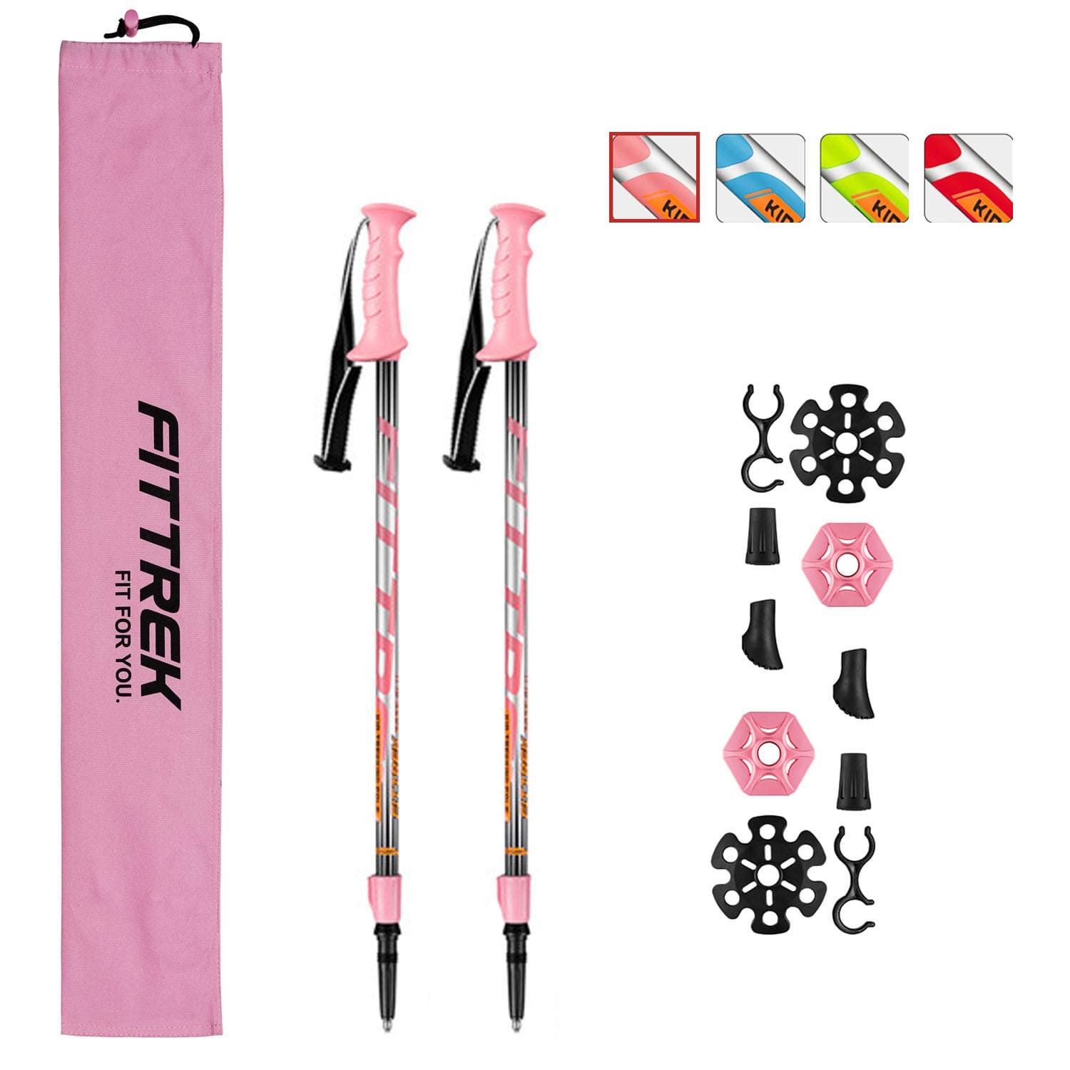Hiking Poles for Kids - Ultralight Nordic Walking Sticks - Telescopic Child Trekking Poles Collapsible 2 Pack