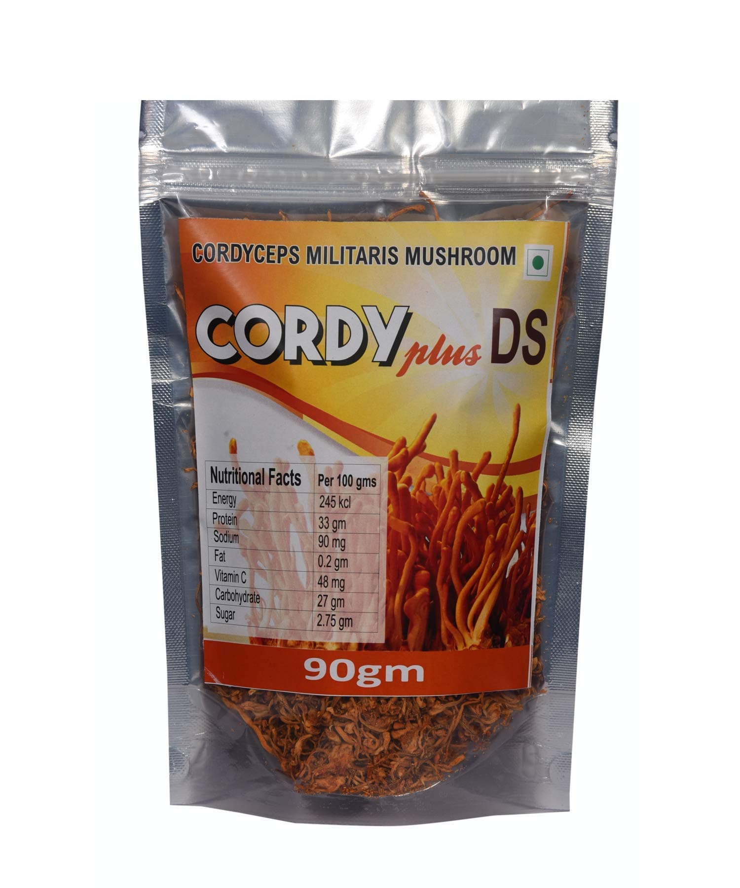 CORDYCEPS INDIA, Cordy Plus DS 90 Gram Dried Premium Cordyceps Militaris Mushroom