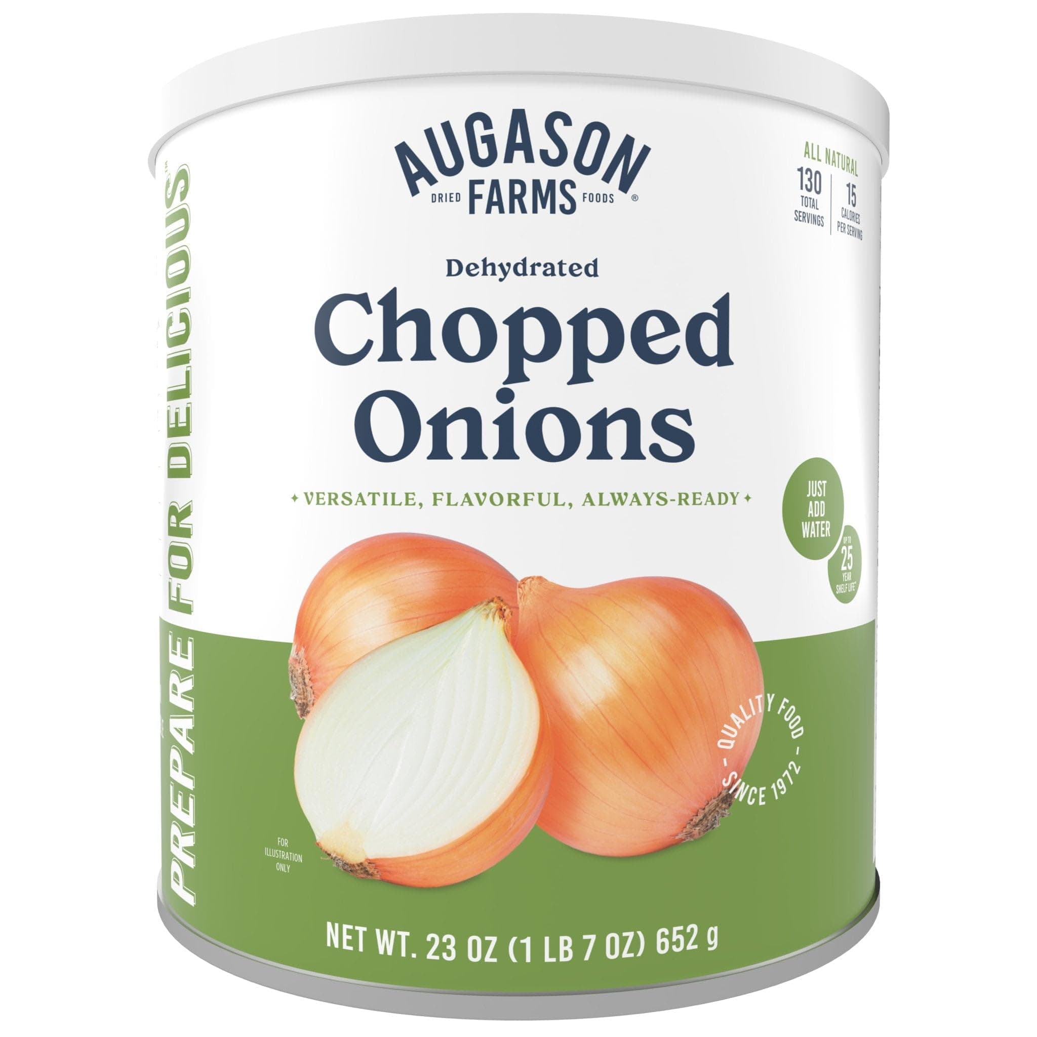 Dehydrated Chopped Onions Emergency Food Supply, 130 Servings, 25 Year Shelf Life, Great for Cooking and Baking - Dehydrated Meals, Survival Food Camping Essentials Can