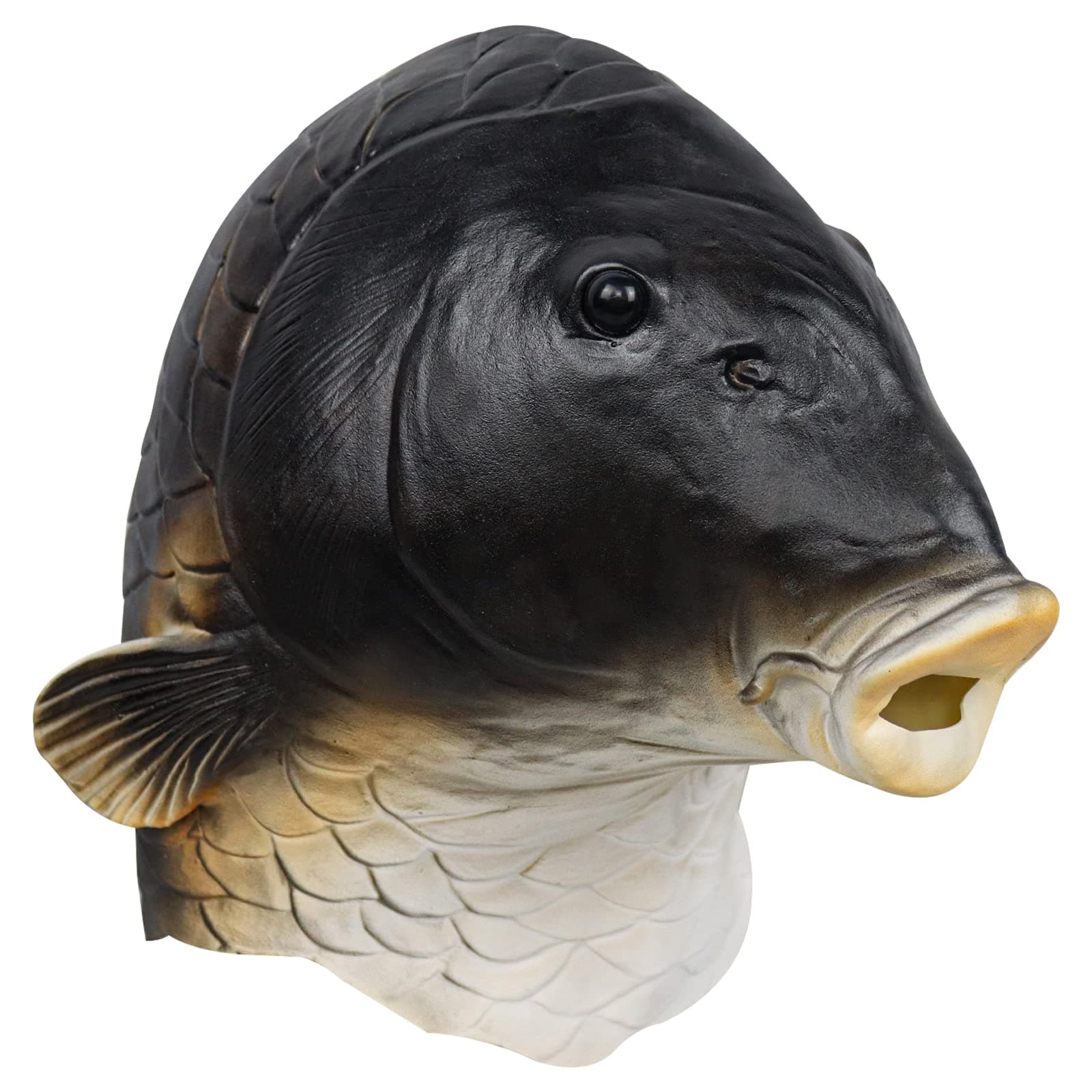 SINSEN Halloween Fish Mask Costume Animal Realistic Fish Head Latex Headgear Funny Cosplay Props for Adult Men Women