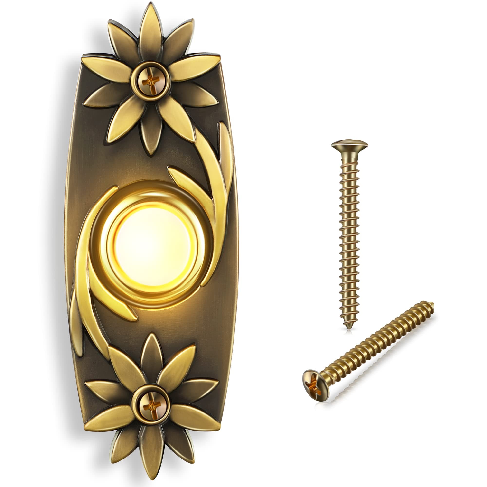 Dreyoo Solid and Sleek Metal Lighted Doorbell Button Wired