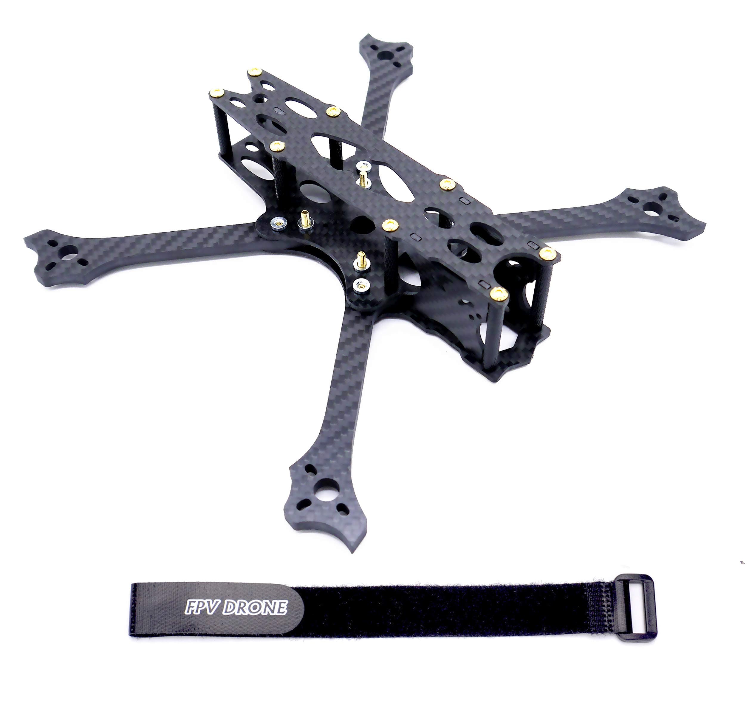 Cockroach 225mm FPV Racing Drone Frame 5 inch Carbon Fiber Quadcopter Frame with 5mm Arms+Lipo Battery Strap