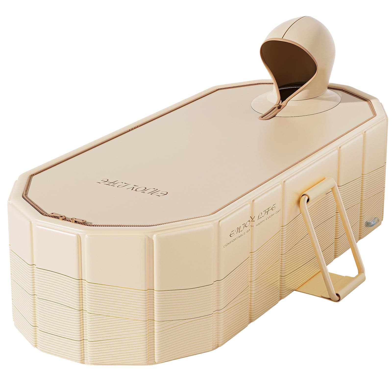 59''Portable insulated bathtub, Ice Bath Tub for Athletes, Inflation-free bathtub for shower, Ice Plunge Tub with Cover, Baths at Home & Outdoor（with Cover）