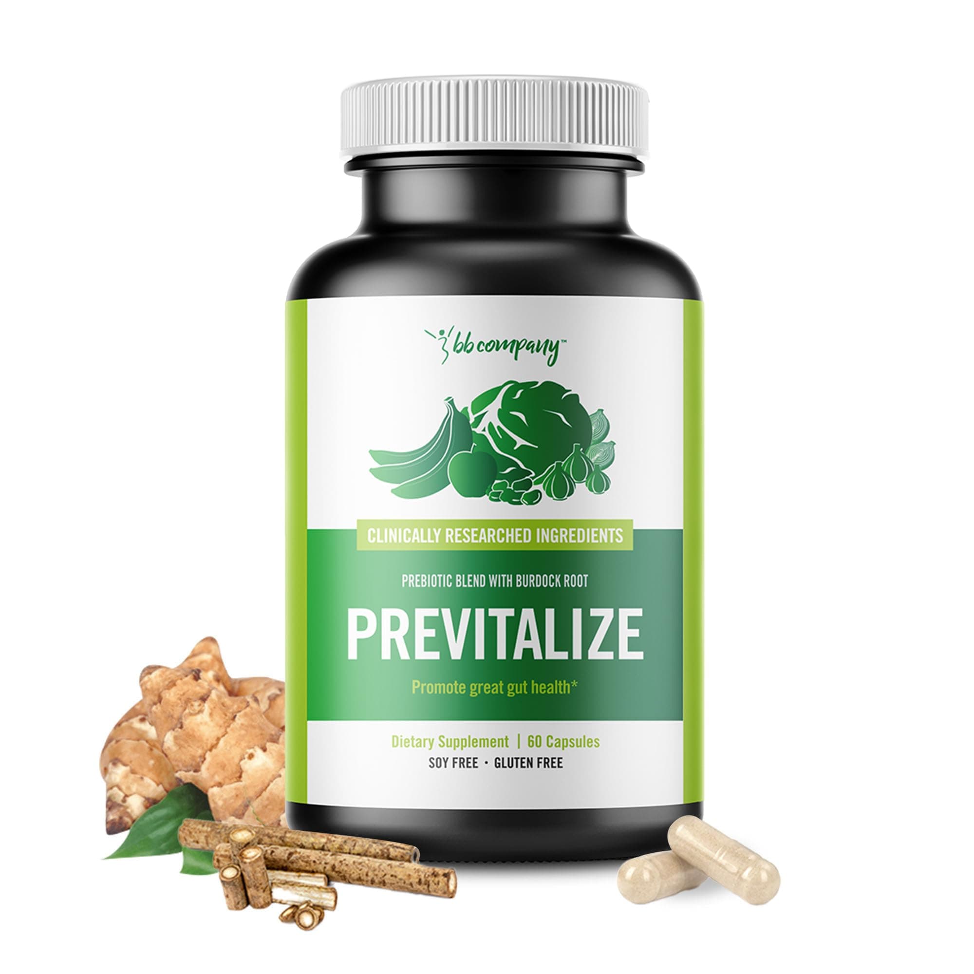 - BB Company Previtalize | Prebiotics for Women, Prebiotic Fiber for Gut Health, Digestive Health | Food for Good Probiotics | Complement to Probiotics & Provitalize | Packaging Vary | 60 Ct