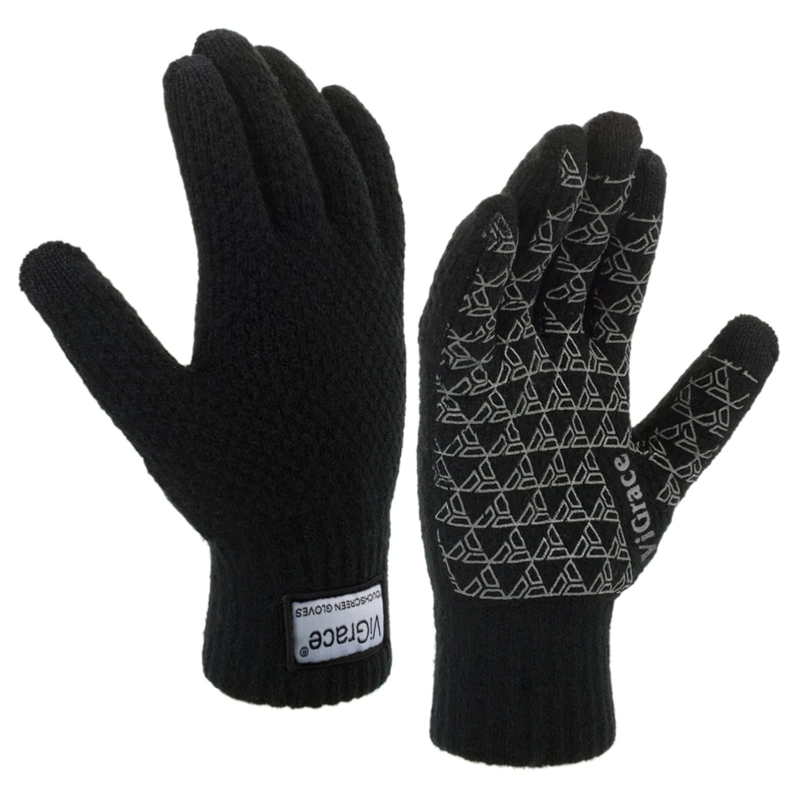 Winter Warm Touchscreen Gloves for Men and Women Touch Screen Fleece Lined Knit Anti-Slip Wool Glove