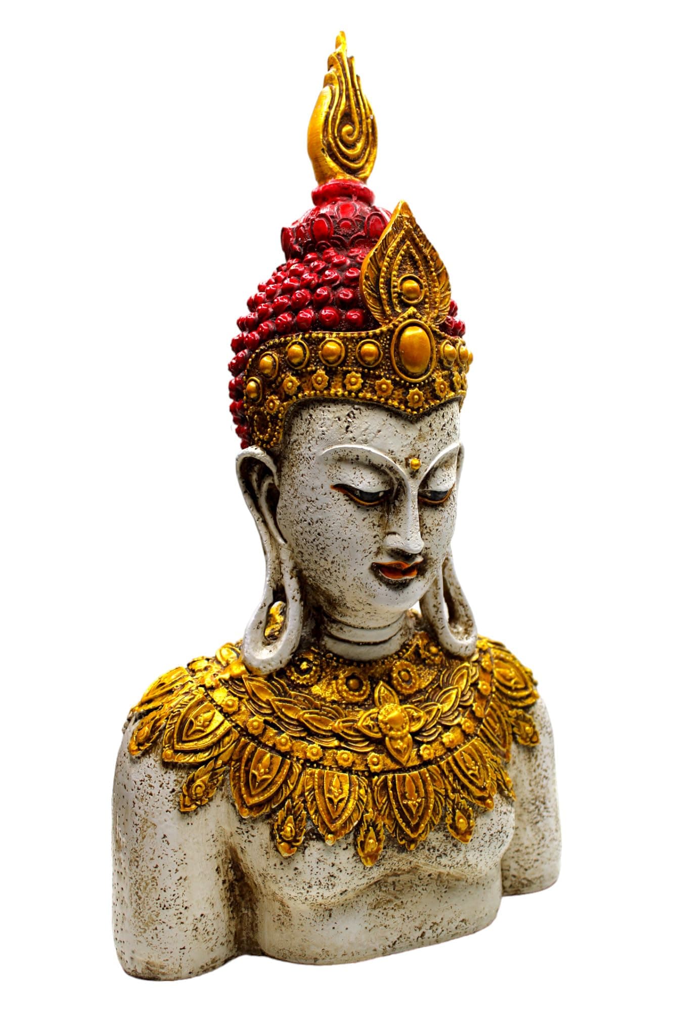 Buddha Rustic Divine Sitting Idol Statue| Showpiece for Living Room| Gift Items For Home Decor | Hand Painted | For Table Decor | Sculpture (13 x 7.5 Inches)