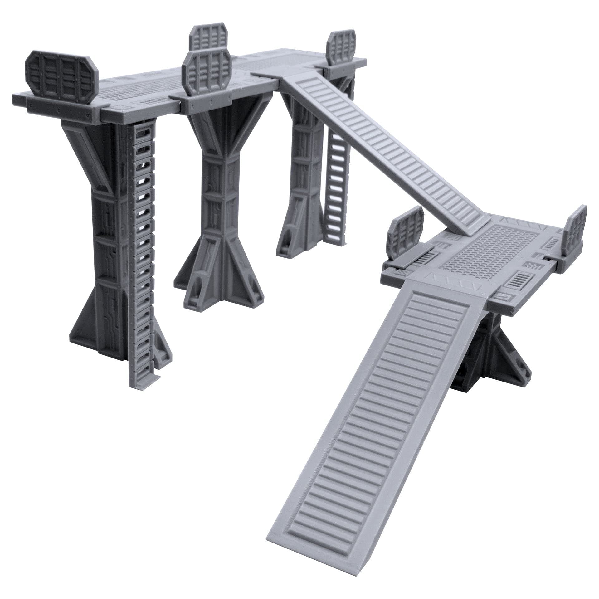 EnderToysMulti-Level Industrial Skirmish Field, Terrain Scenery for Necromunda, Kill Team, Compatible with Sector Mechanicus, 3D Printed and Paintable