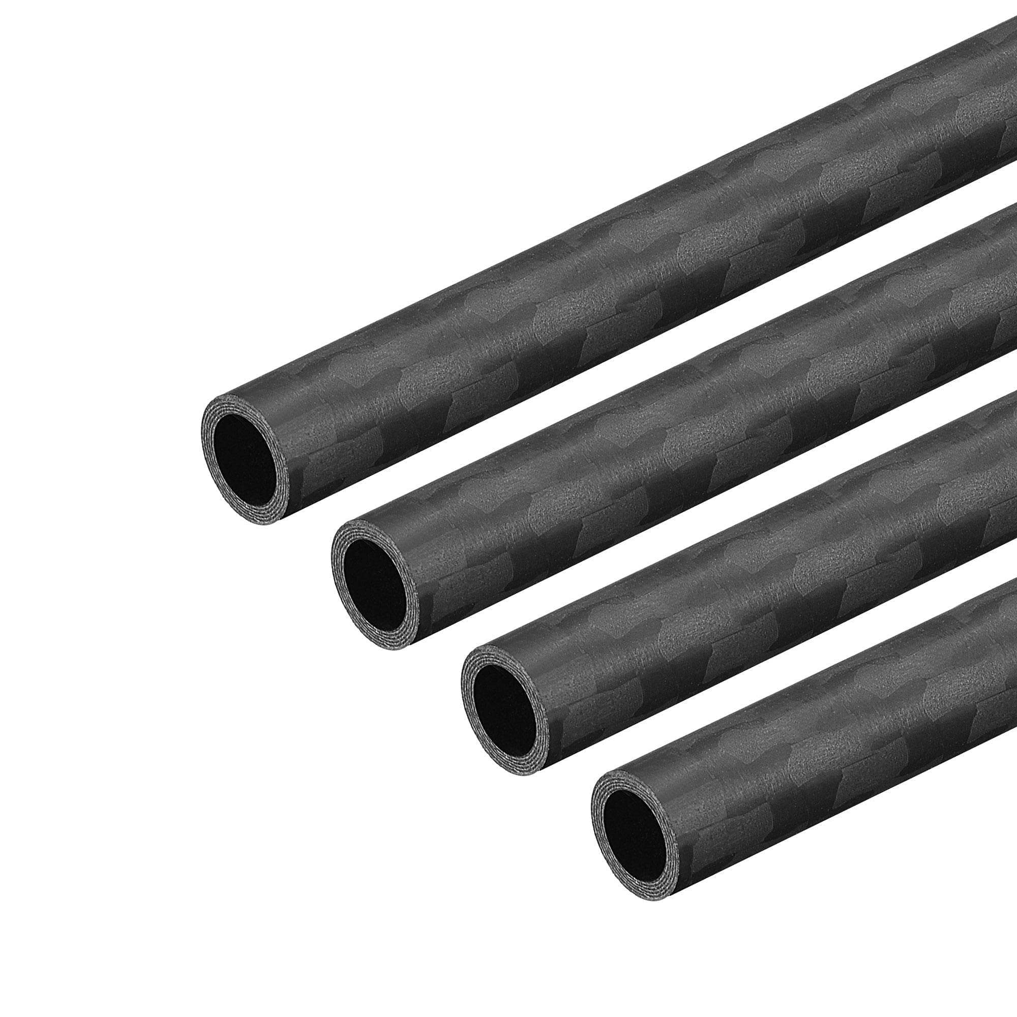 uxcell Carbon Fiber Round Tube 6mm x 4mm x 400mm 3K Roll Wrapped Matt Surface for RC Airplane Quadcopter 4Pcs